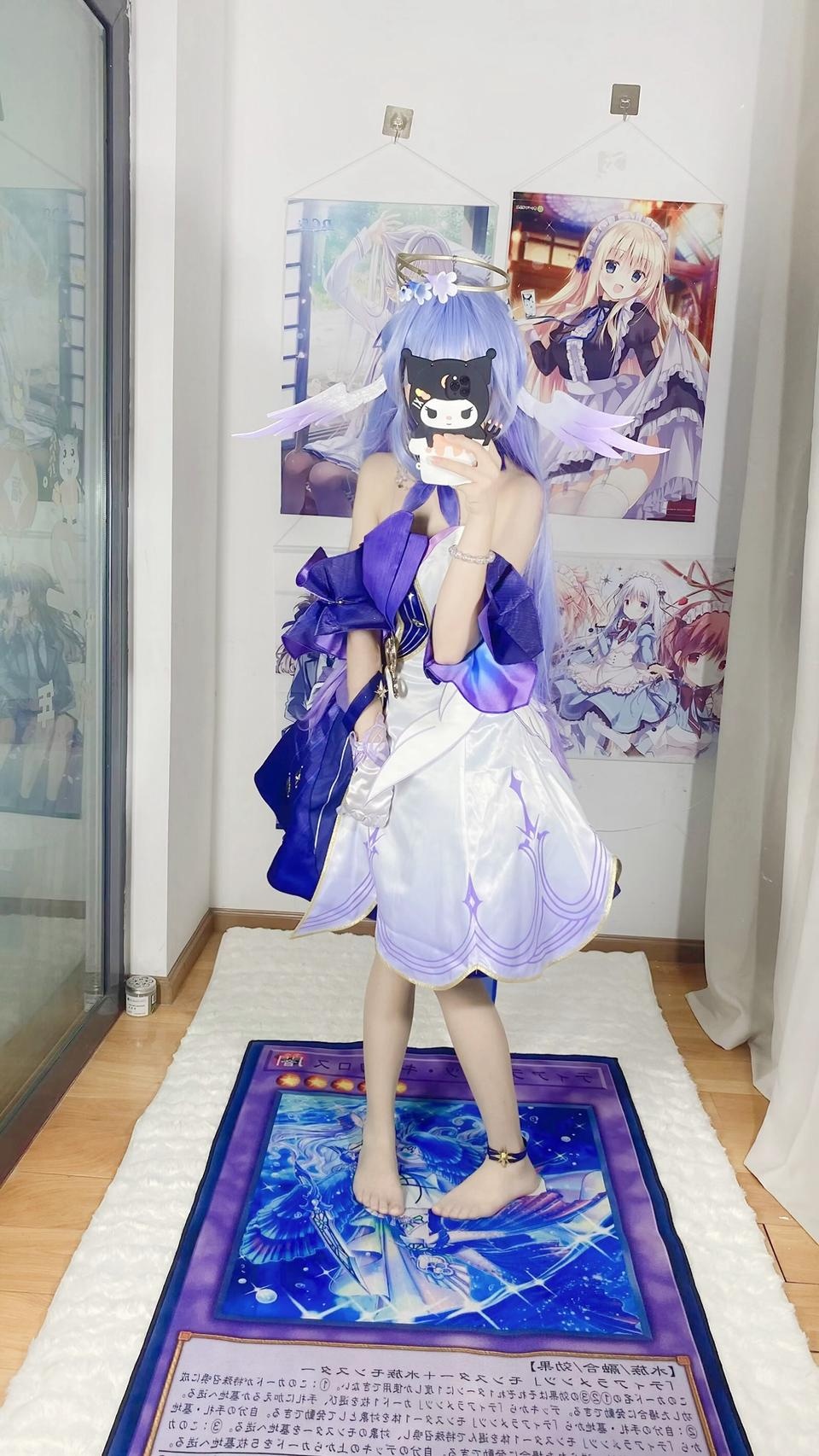 [cosplay] 白栎Shirly - 崩坏星穹铁道 知更鸟：紫白礼裙美腿自拍还原 40P6V