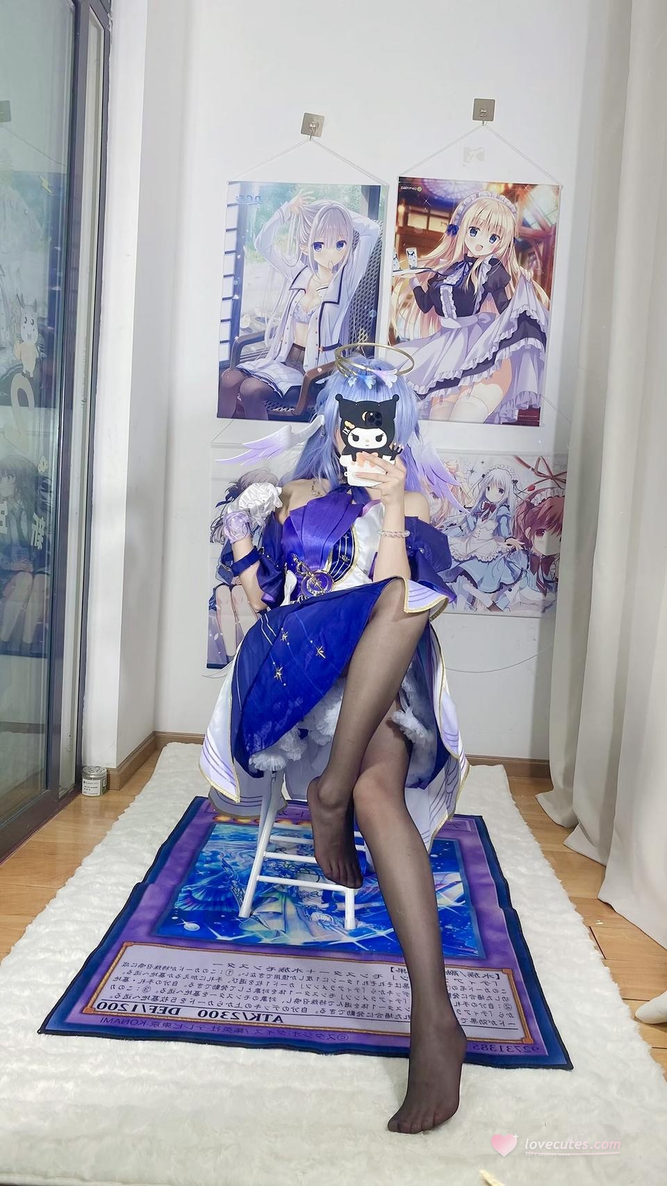 [cosplay] 白栎Shirly - 崩坏星穹铁道 知更鸟：紫白礼裙美腿自拍还原 40P6V