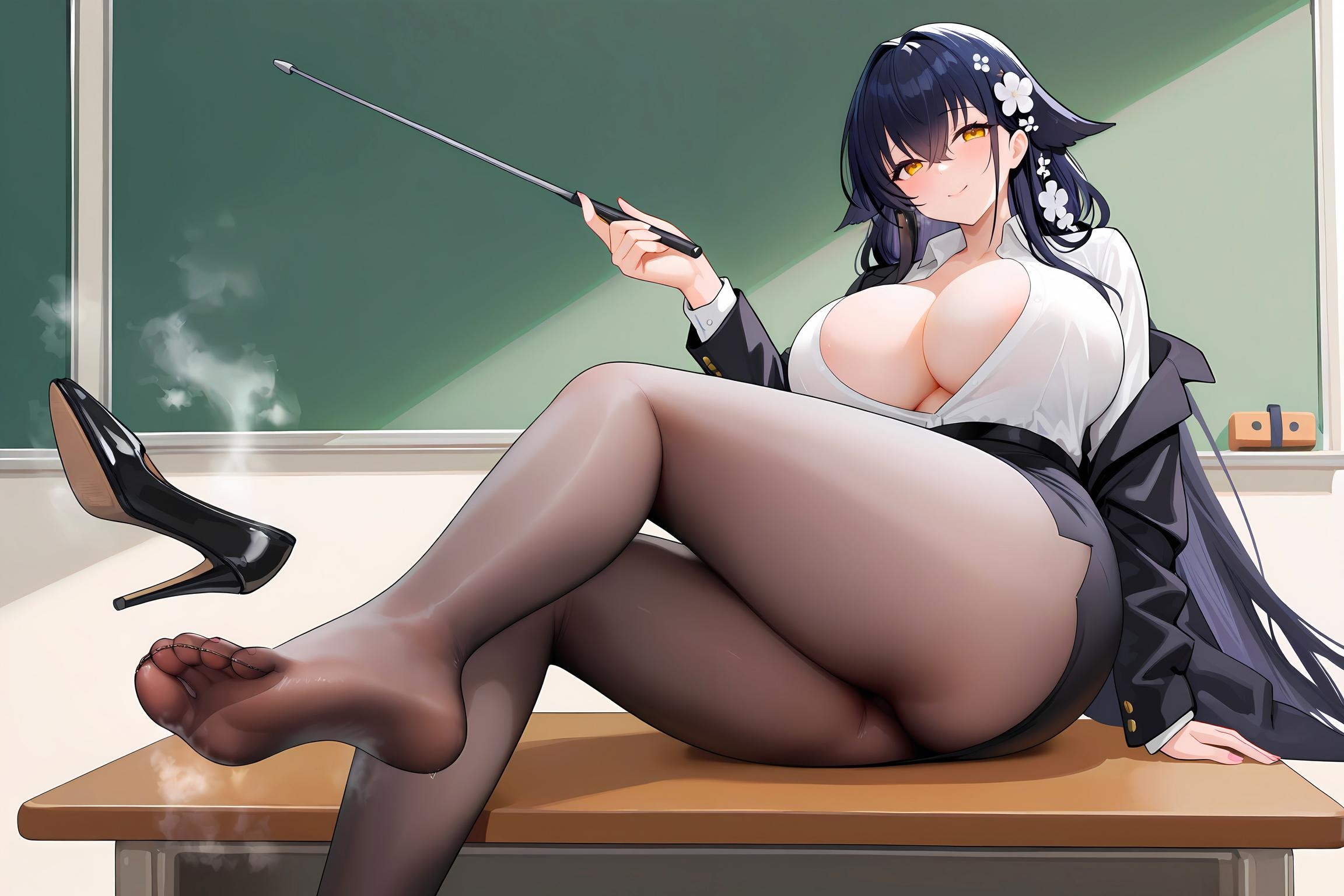 AI Generated Anime Girl - Pixiv 光怪陆离 Vol.3：巨乳黑丝护士海滩混合大尺度 127P