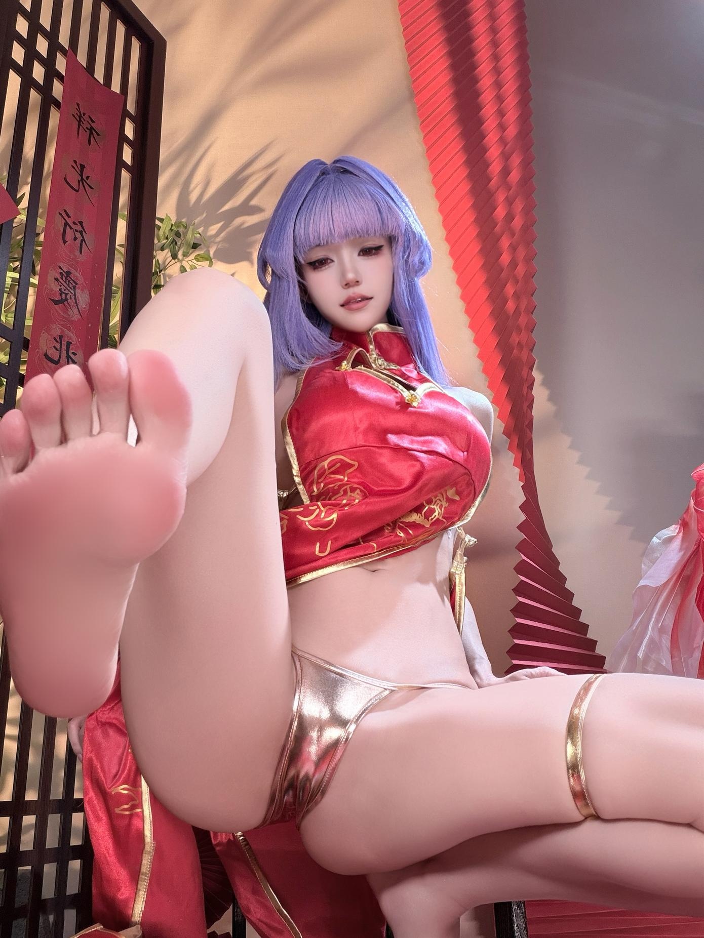 [私房] 小仓千代w - 萌姬2：红色旗袍美臀翘臀私房 29P