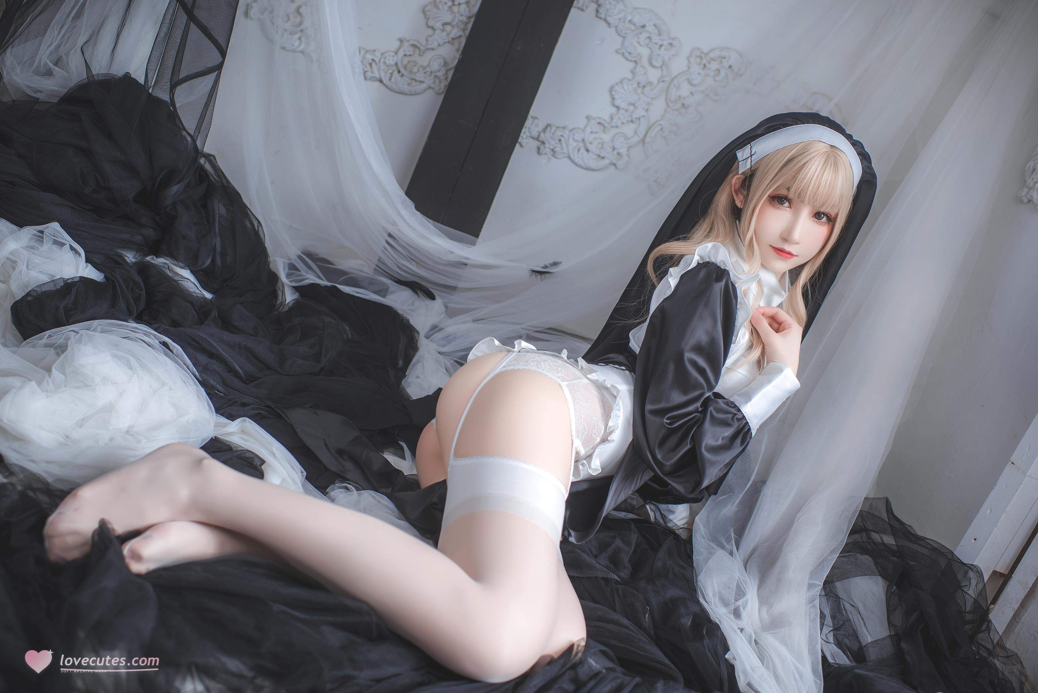 [写真] 桃濑衣衣 - 修女：白丝修女蕾丝内衣写真 59P3V
