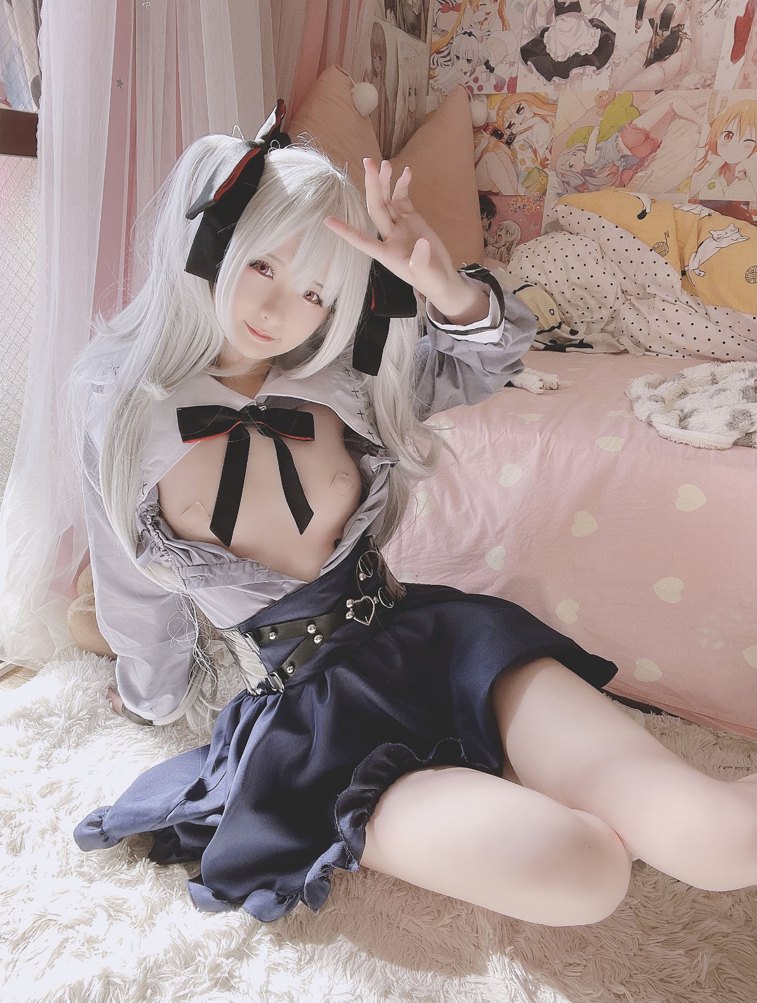 [cosplay] 习呆呆 - 原神 枫原万叶：吸血鬼露点大尺度还原 21P2V