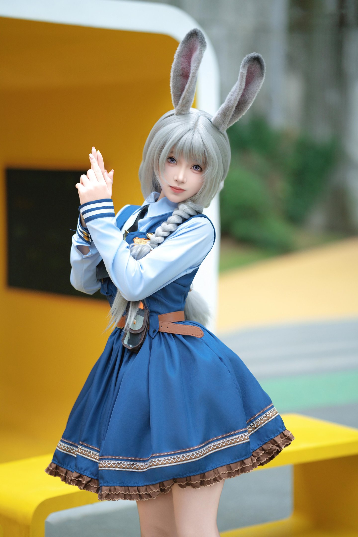 [cosplay] Bangni邦尼 - 兔子警官：蓝制服兔耳警官 高叉系带大尺度 72P8V