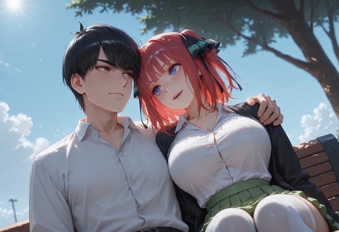 AI Generated Anime Girl - 五等分的新娘 中野二乃 痴汉列车：蕾丝内衣学生装 325P