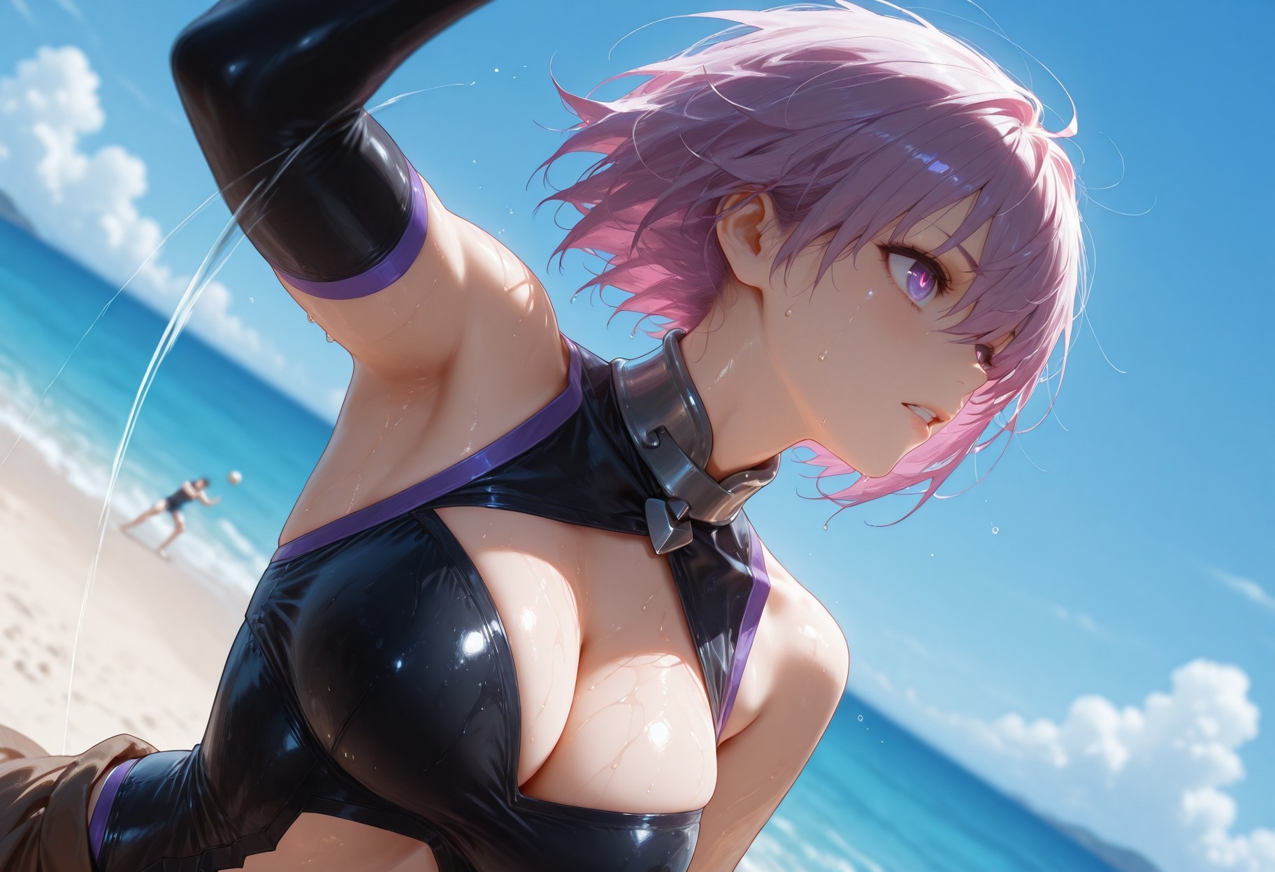 AI Generated Anime Girl - Fate·Grand Order 玛修·基列莱特：紧身衣泳装露穴 333P