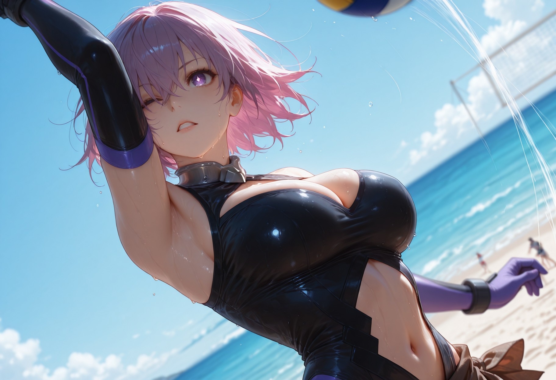 AI Generated Anime Girl - Fate·Grand Order 玛修·基列莱特：紧身衣泳装露穴 333P
