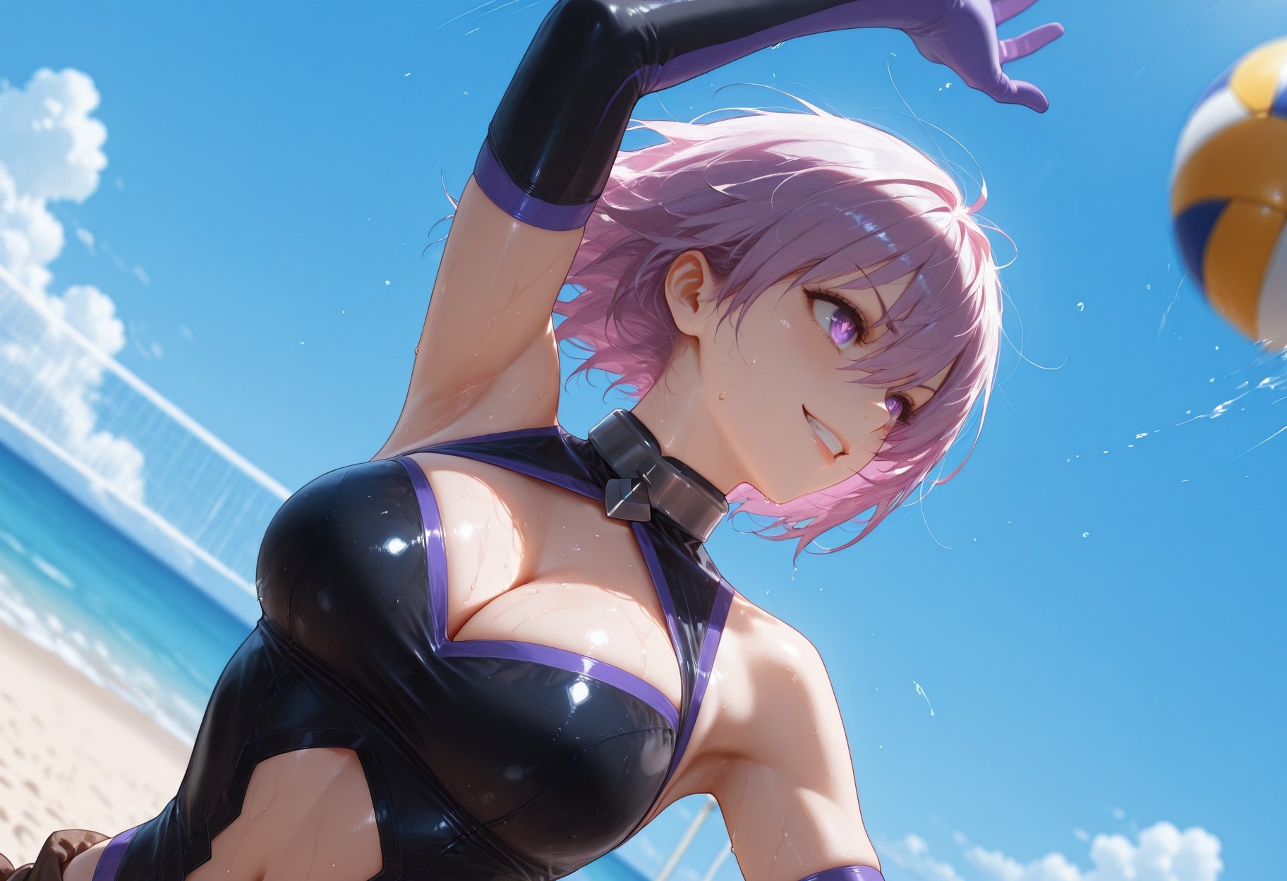 AI Generated Anime Girl - Fate·Grand Order 玛修·基列莱特：紧身衣泳装露穴 333P
