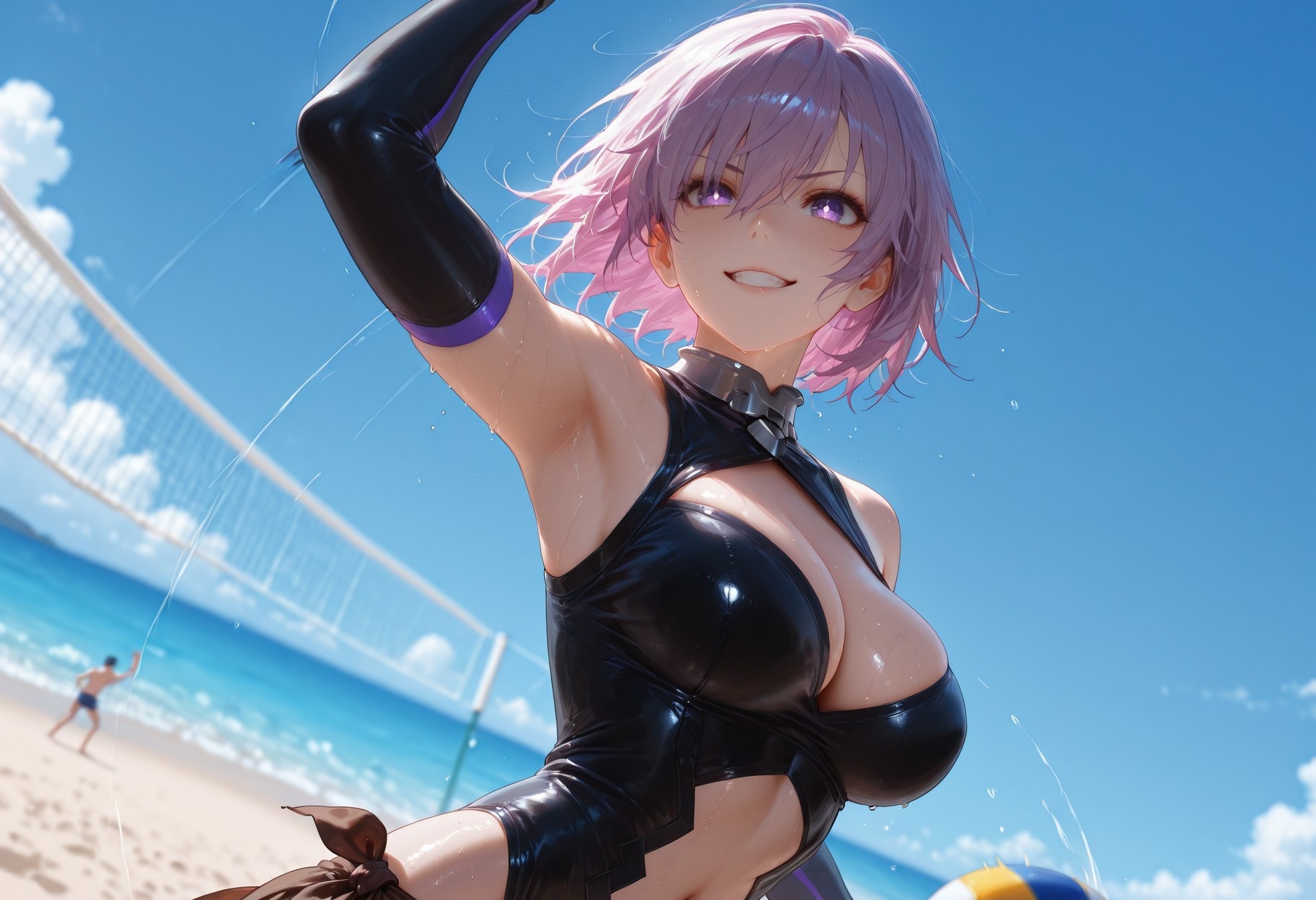 AI Generated Anime Girl - Fate·Grand Order 玛修·基列莱特：紧身衣泳装露穴 333P
