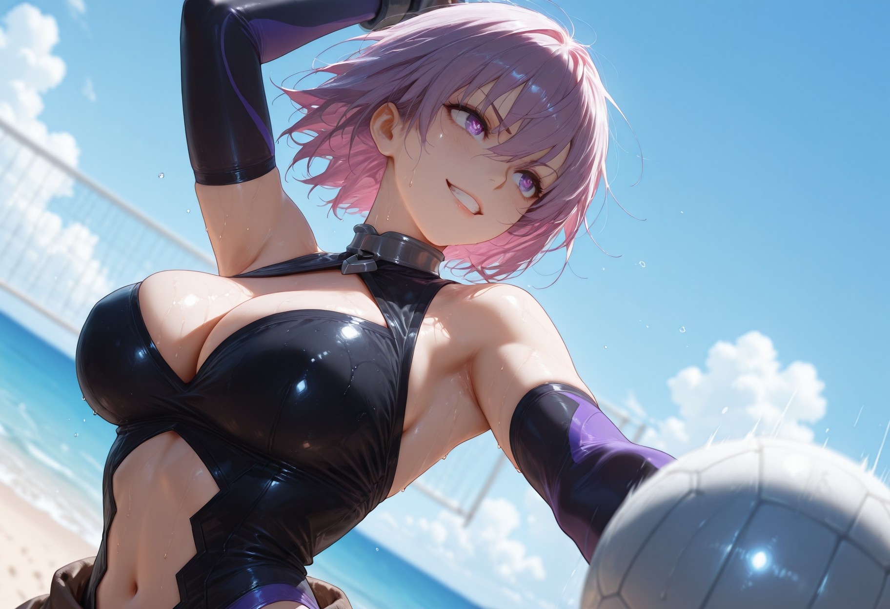 AI Generated Anime Girl - Fate·Grand Order 玛修·基列莱特：紧身衣泳装露穴 333P
