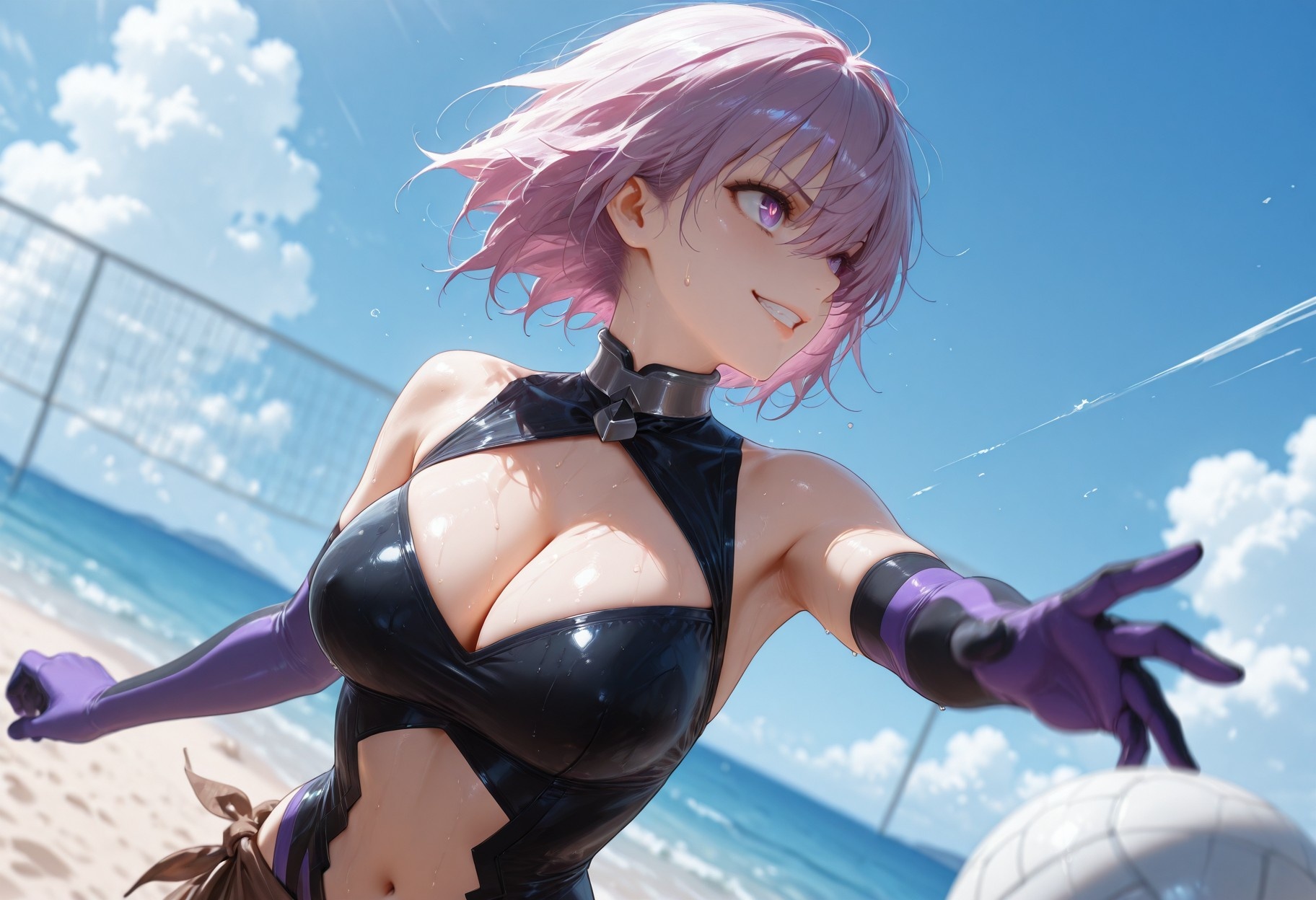 AI Generated Anime Girl - Fate·Grand Order 玛修·基列莱特：紧身衣泳装露穴 333P