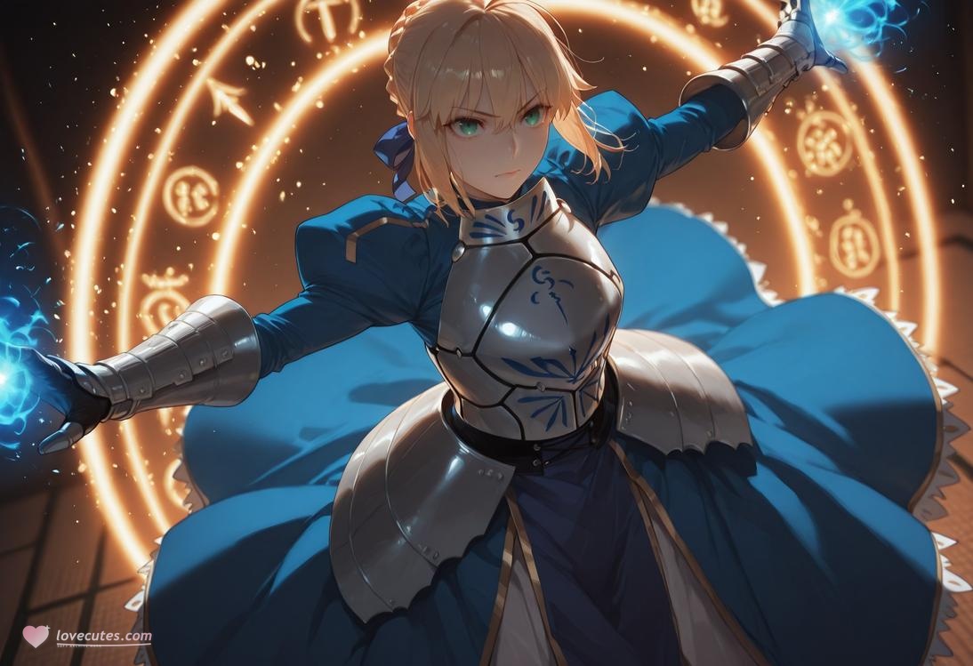 AI Generated Anime Girl - Fate·stay night 阿尔托莉雅·潘德拉贡：黑丝床拍露穴 326P