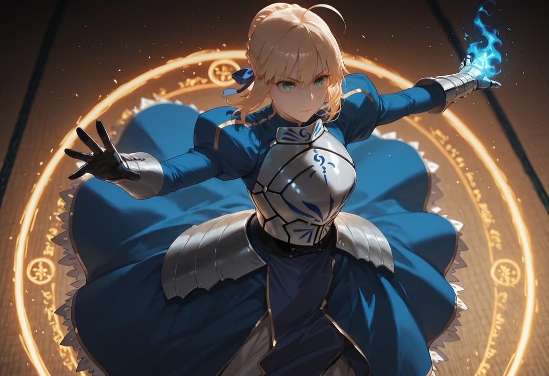 AI Generated Anime Girl - Fate·stay night 阿尔托莉雅·潘德拉贡：黑丝床拍露穴 326P