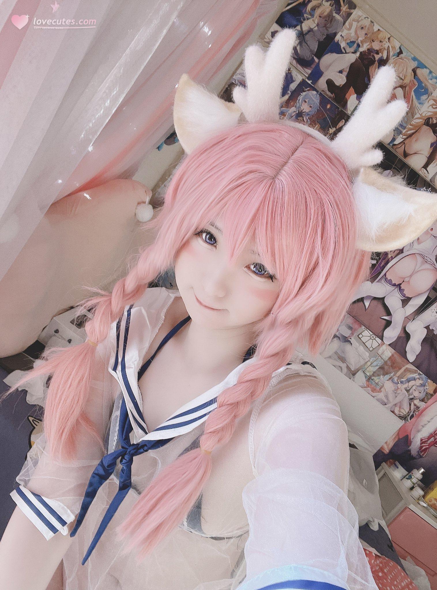 [cosplay] 习呆呆 - 瑶透明服：白丝露点大尺度还原 26P2V