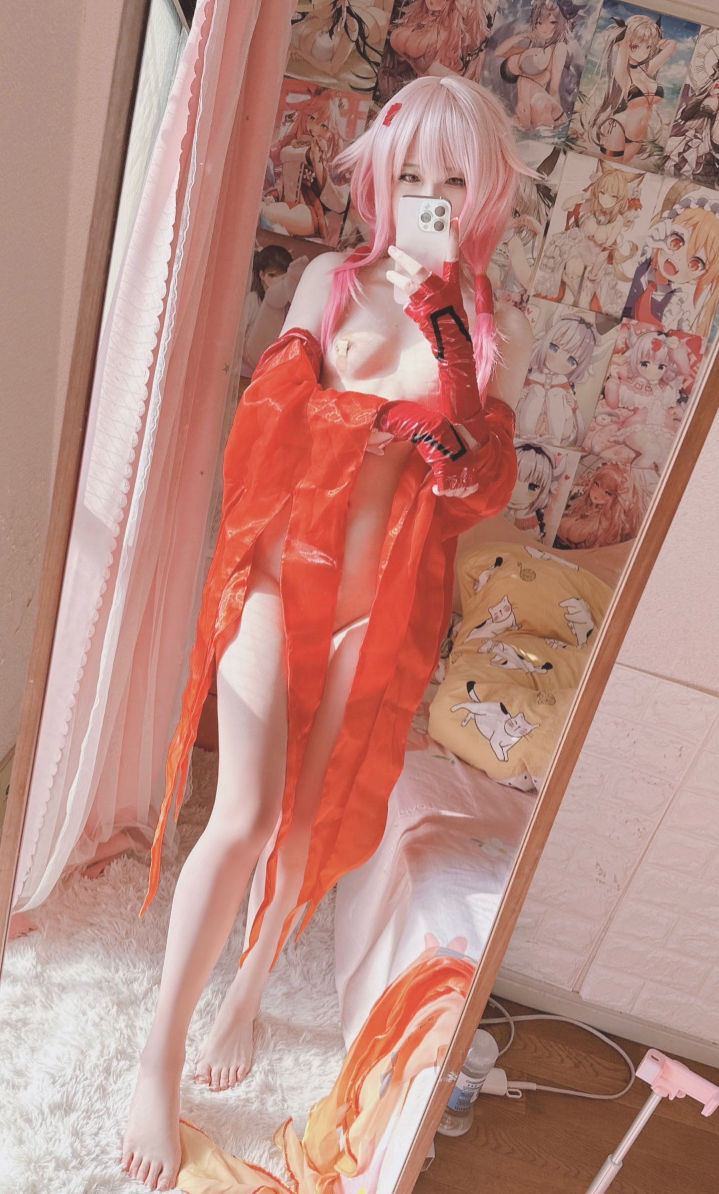 [cosplay] 习呆呆 - 罪恶王冠 楪祈：红衣露点大尺度还原 12P