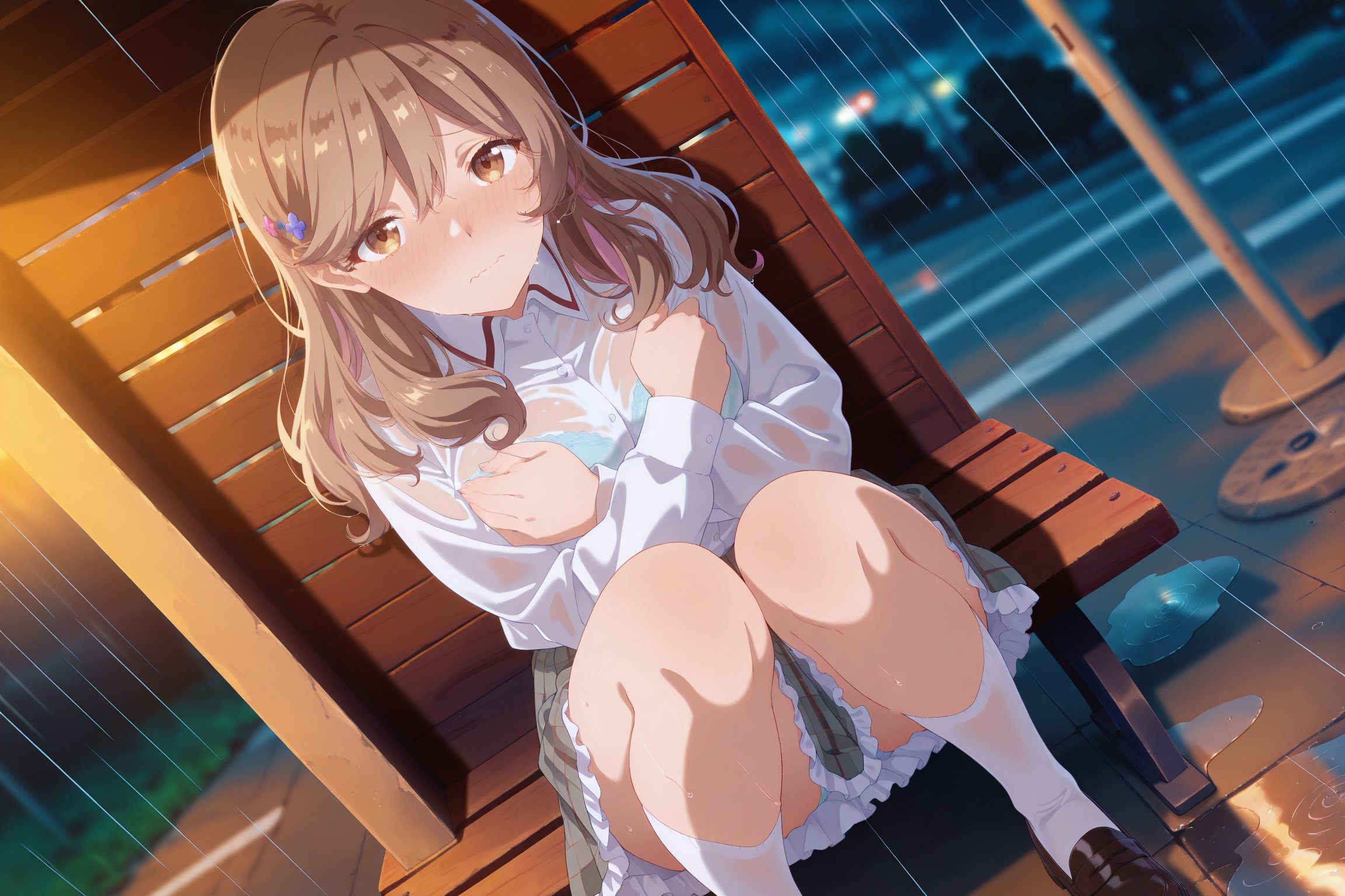 AI Generated Anime Girl - Ajisai Sena&Renako Amaori：学生装浴室露穴 207P