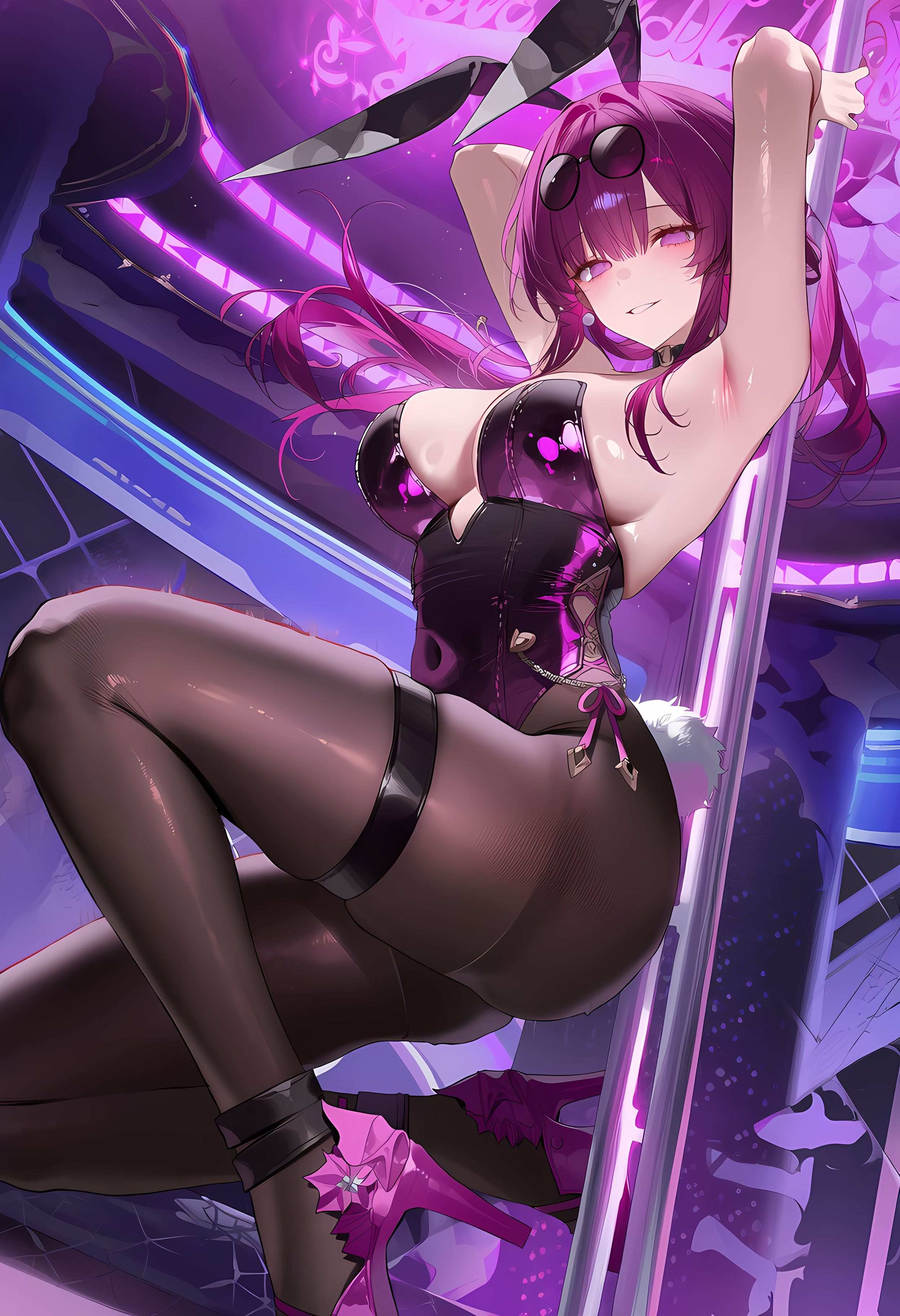 AI Generated Anime Girl - Kafka Bunny：兔女郎黑丝高跟露穴 395P