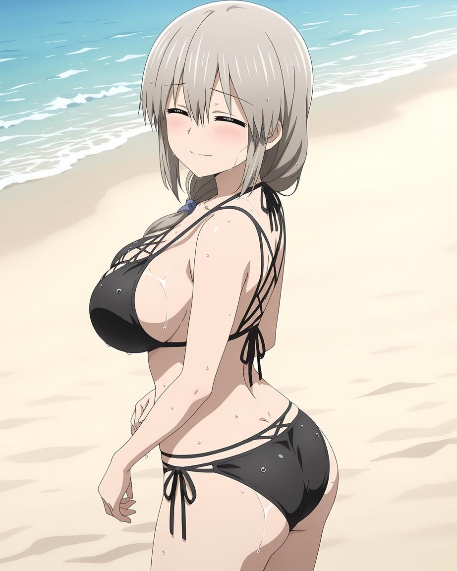 AI Generated Anime Girl - Uzaki-chan：泳装比基尼露穴 70P