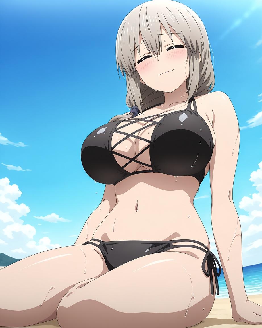 AI Generated Anime Girl - Uzaki-chan：泳装比基尼露穴 70P