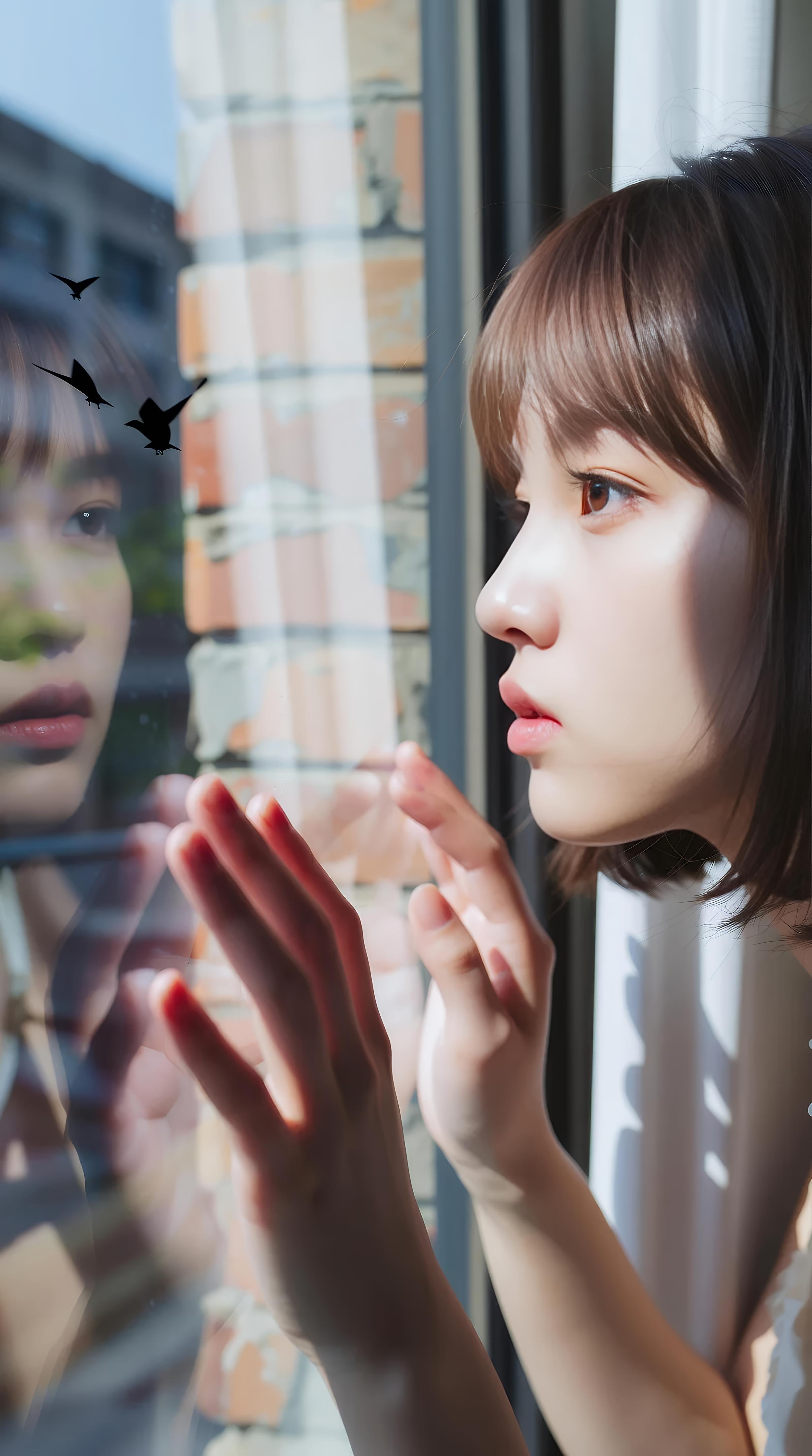 [AI美女] 小乔不乔 - กระโปรงสั้นสีชมพูในตรอกซอย: กลางแจ้งท่ามกลางแสงแดด ขาเรียวใสบริสุทธิ์ 97P
