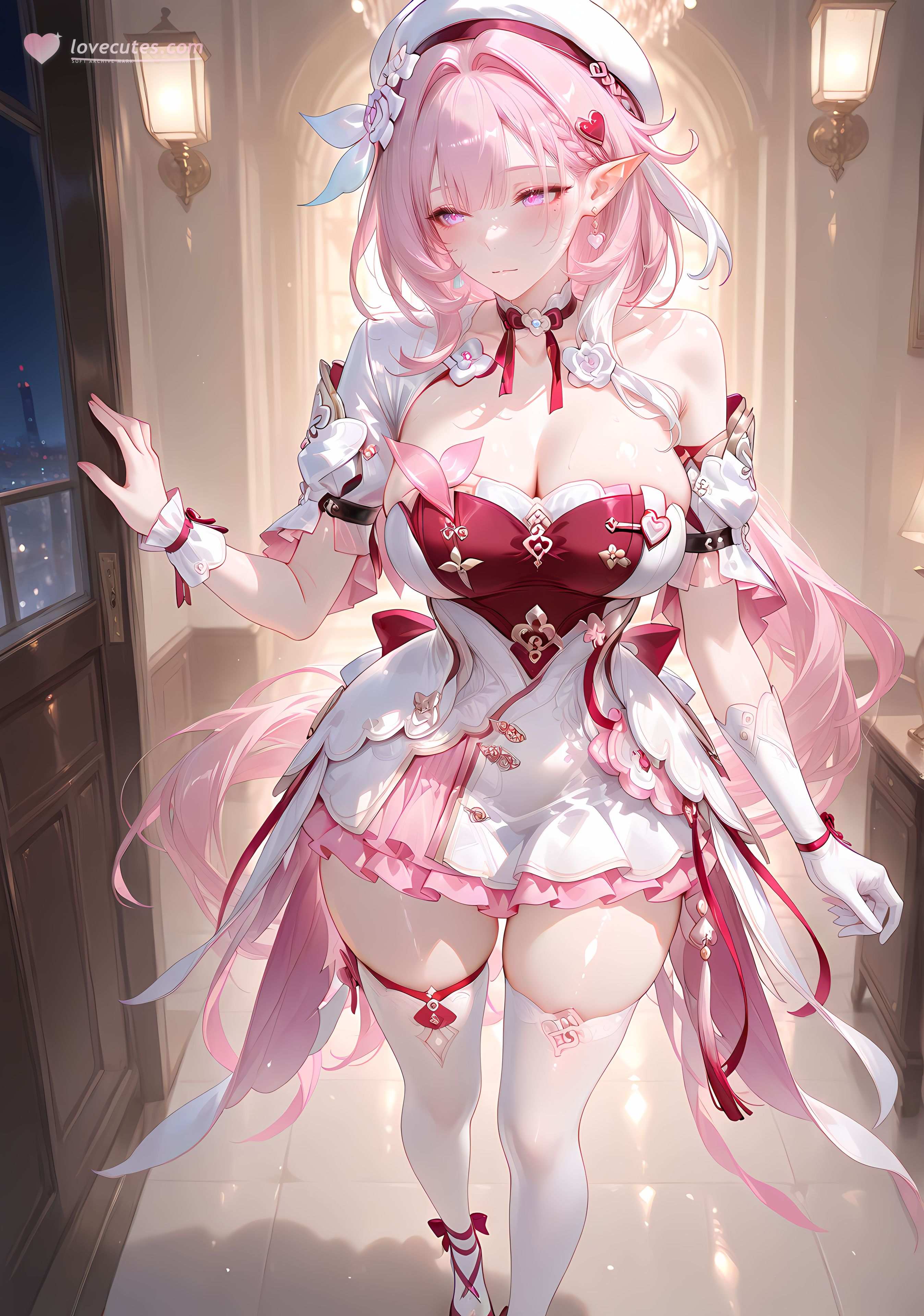 AI Generated Anime Girl - [NAKS] 爱莉希雅Elysia：黑丝私房床拍露穴 342P