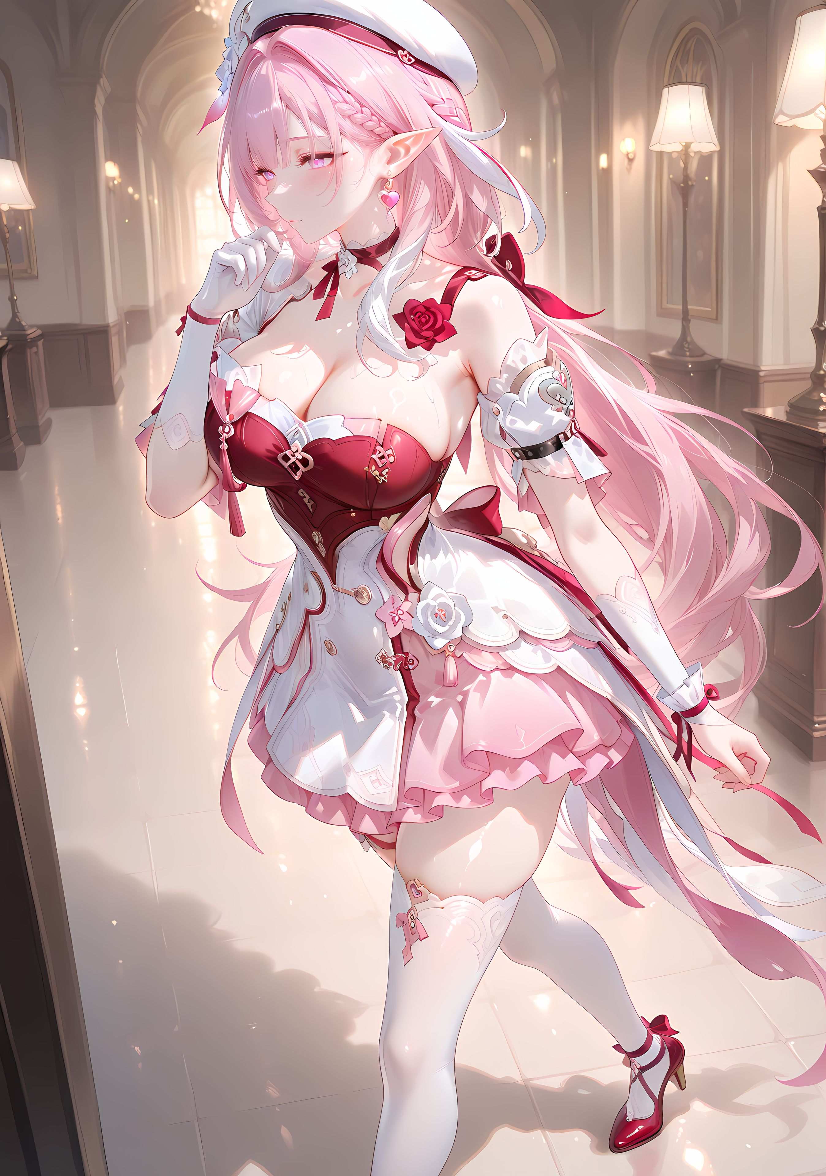 AI Generated Anime Girl - [NAKS] 爱莉希雅Elysia：黑丝私房床拍露穴 342P