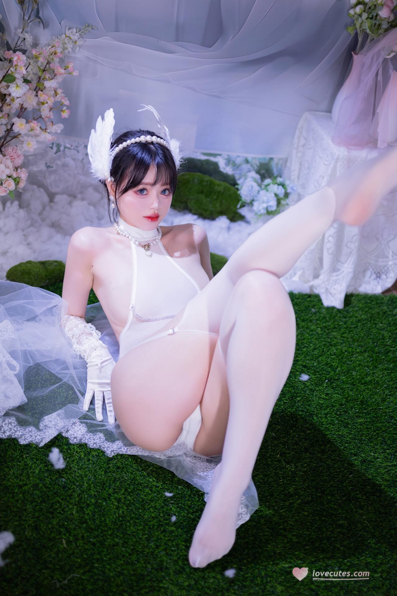 [写真] 星黛鹿鹿 - 白丝花嫁：白纱婚纱白丝柔光私房 50P