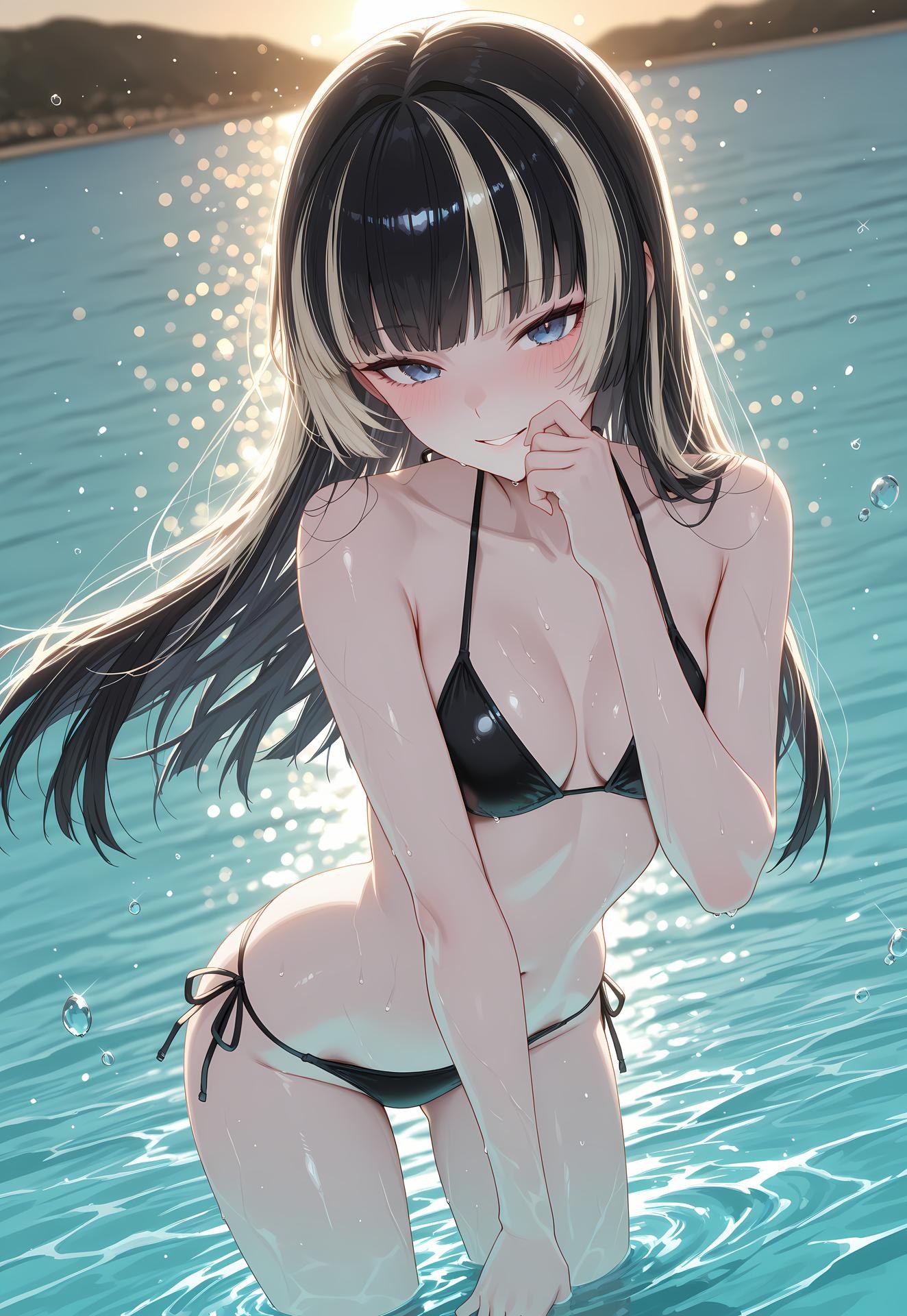 AI Generated Anime Girl - 儒乌风亭螺钿：泳装比基尼露穴 188P