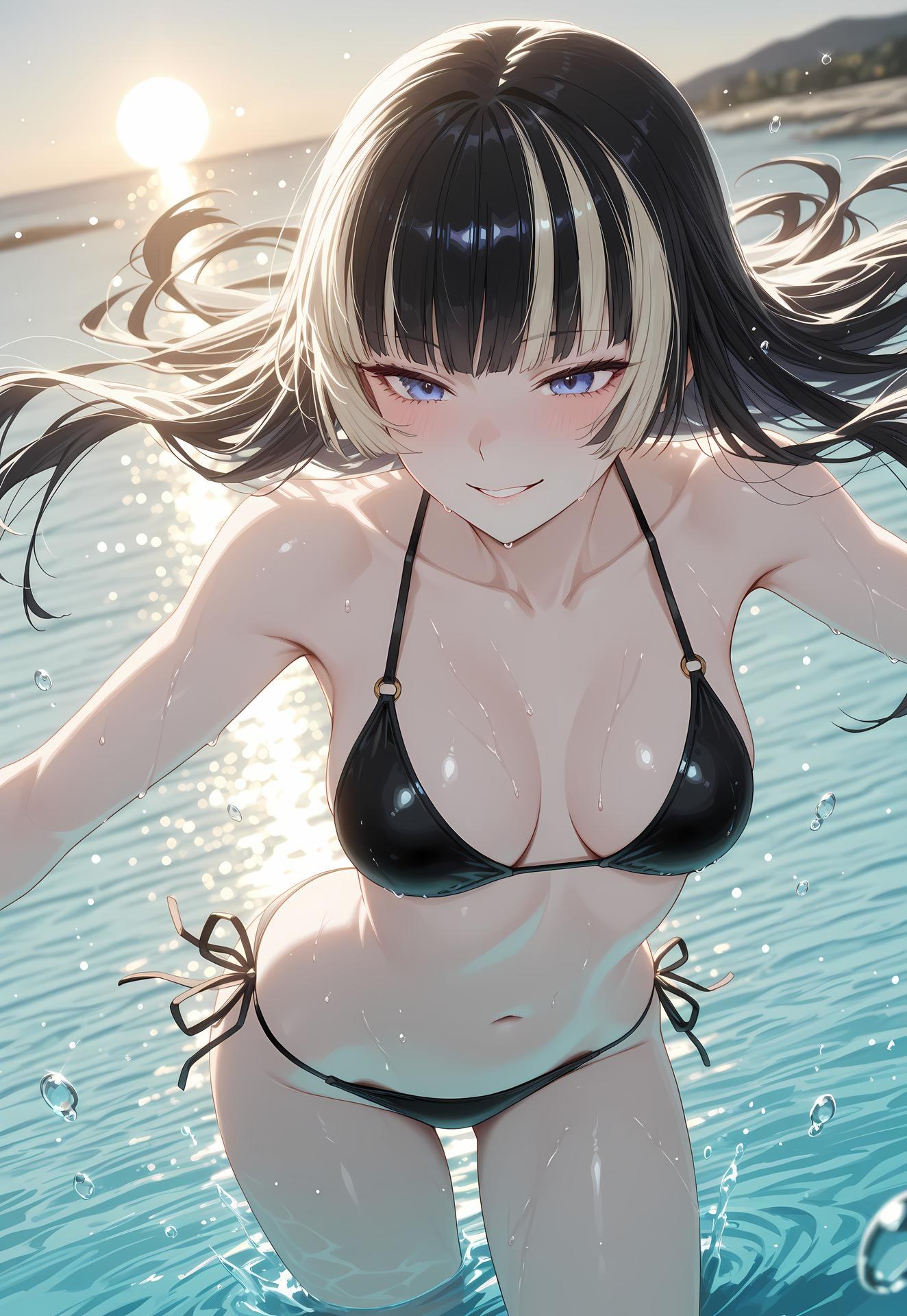 AI Generated Anime Girl - 儒乌风亭螺钿：泳装比基尼露穴 188P