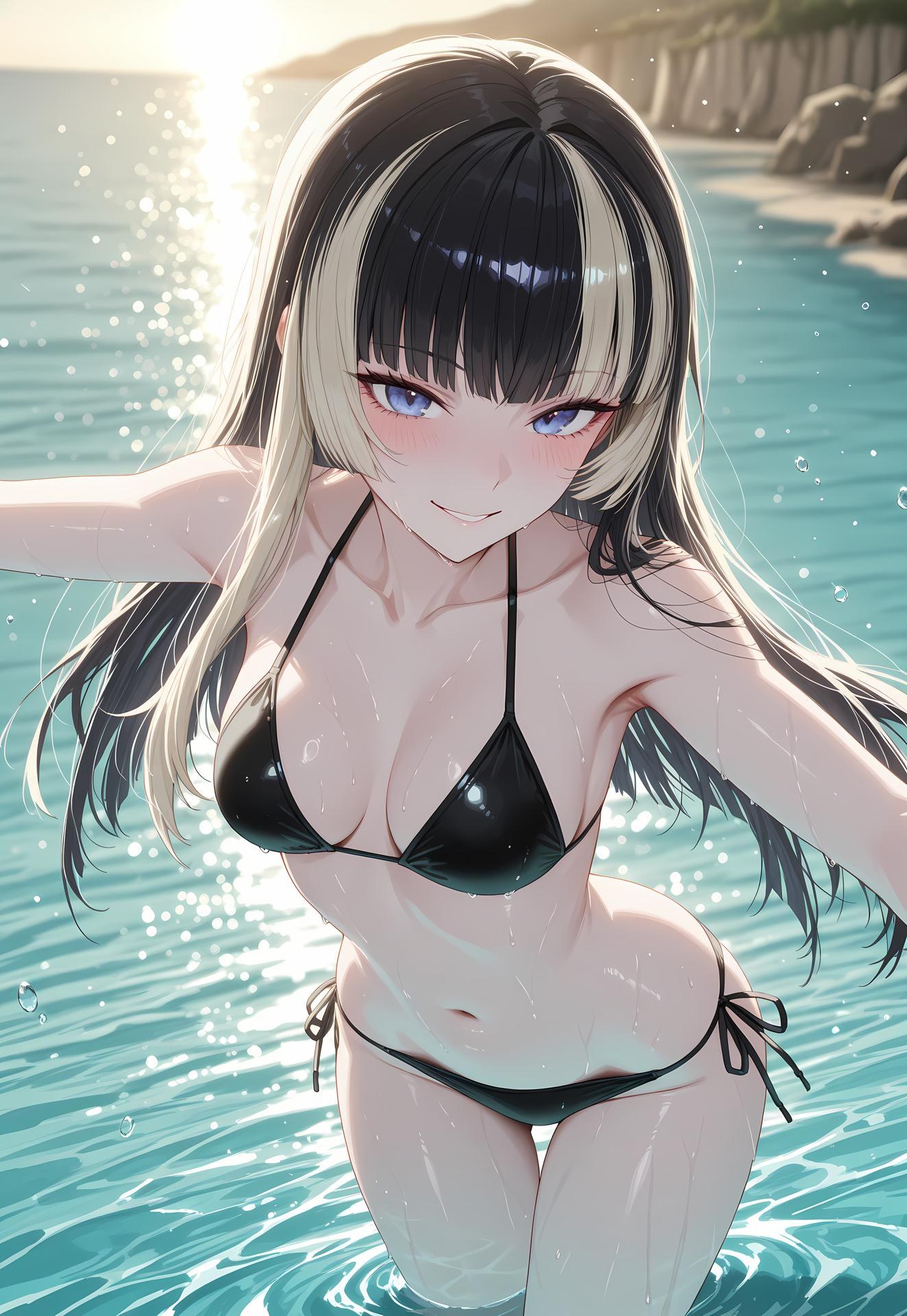 AI Generated Anime Girl - 儒乌风亭螺钿：泳装比基尼露穴 188P