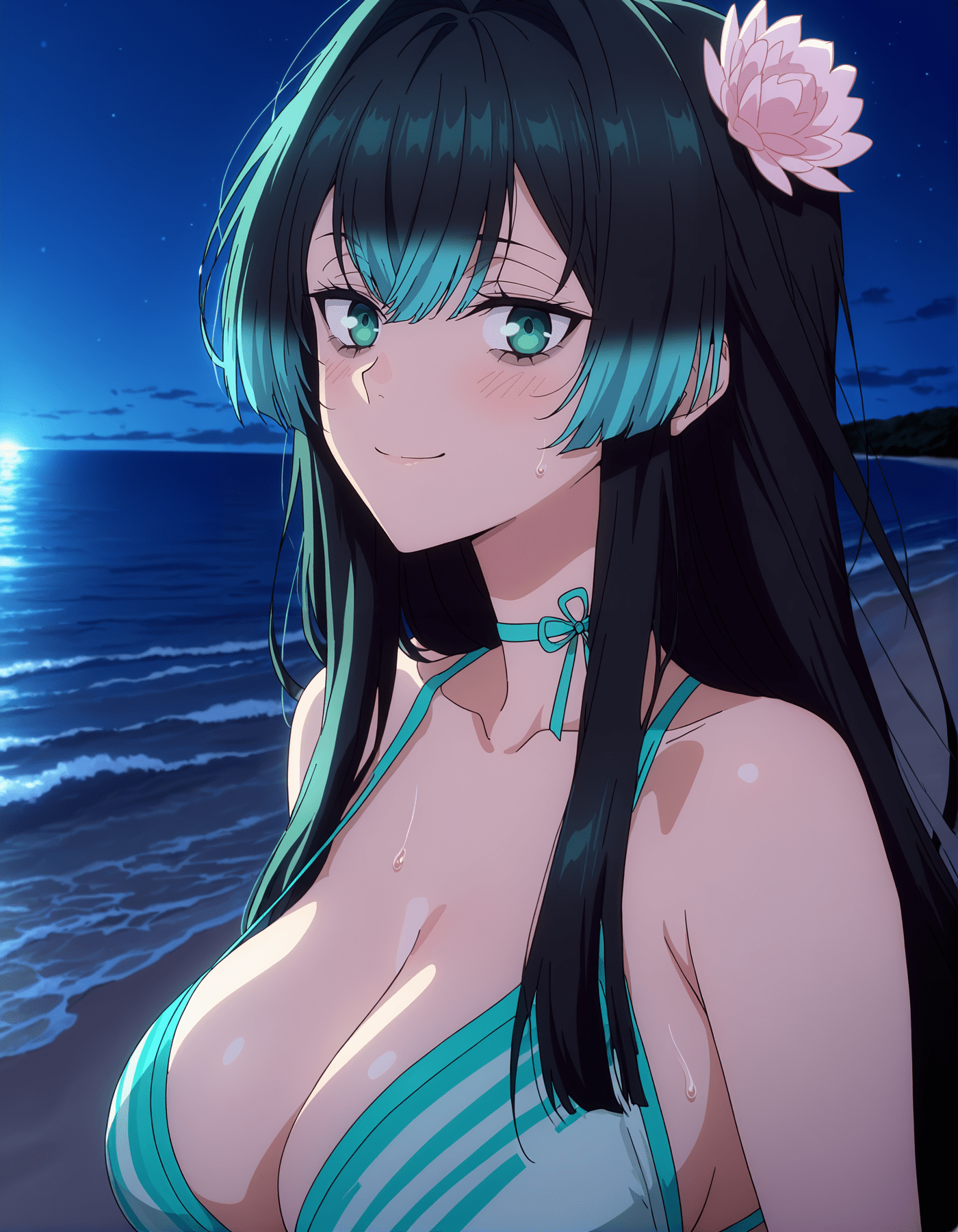 AI Porn - 卡米拉黑发私房 AI 裸图图库 50P