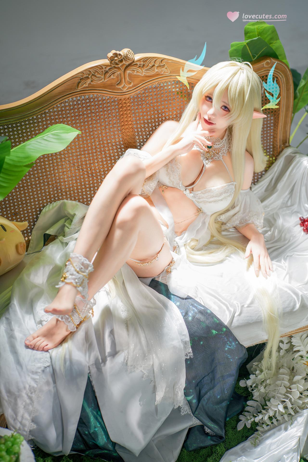 [cosplay] 是一只熊仔吗 - 碧蓝航线 金狮：金发白色礼装巨乳还原 45P