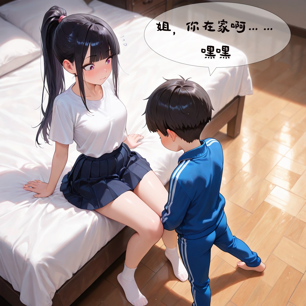 AI Generated Anime Girl - 小新性事：学生装床拍露穴 193P