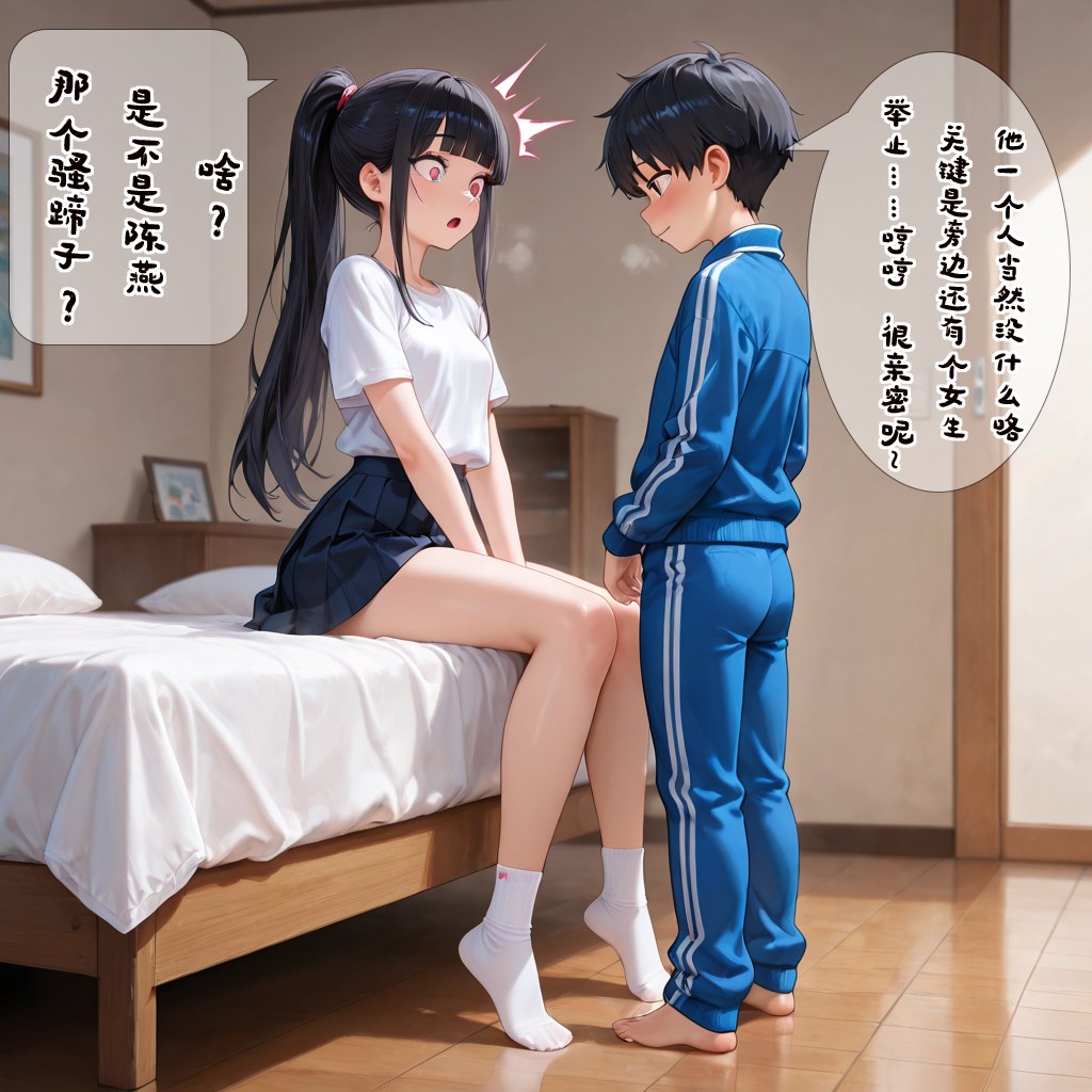 AI Generated Anime Girl - 小新性事：学生装床拍露穴 193P