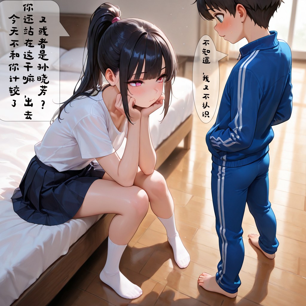 AI Generated Anime Girl - 小新性事：学生装床拍露穴 193P