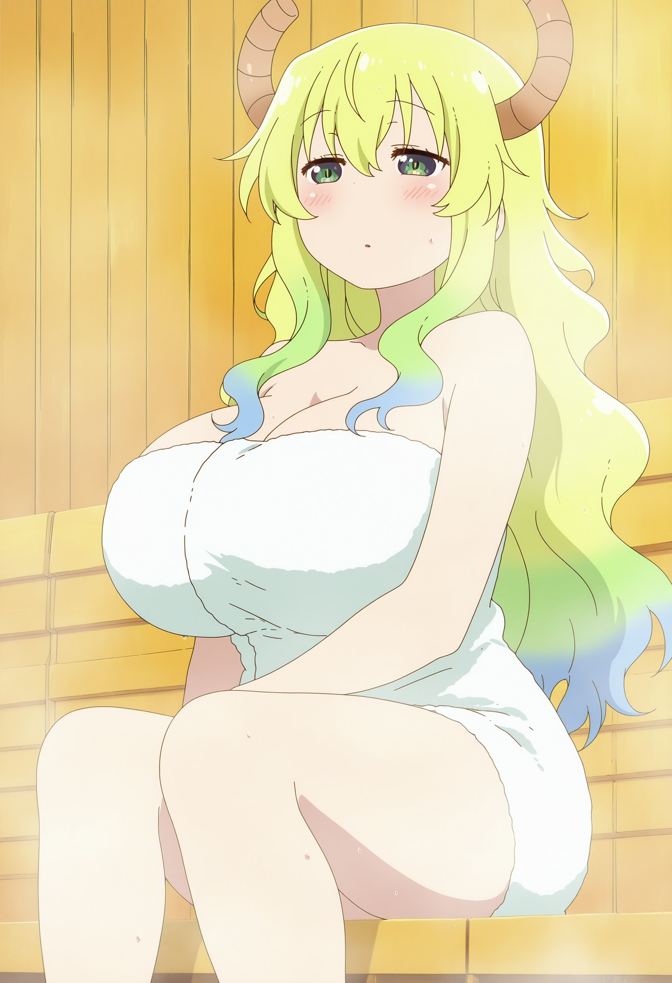 AI Generated Anime Girl - 小林家的龙女仆 露科亚：黑丝紧身衣私房露穴 50P