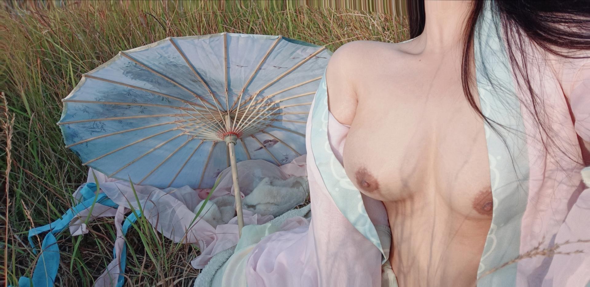 [写真] 弥鹿 - 汉服自拍：户外古风薄纱 汉服美腿自拍 63P2V