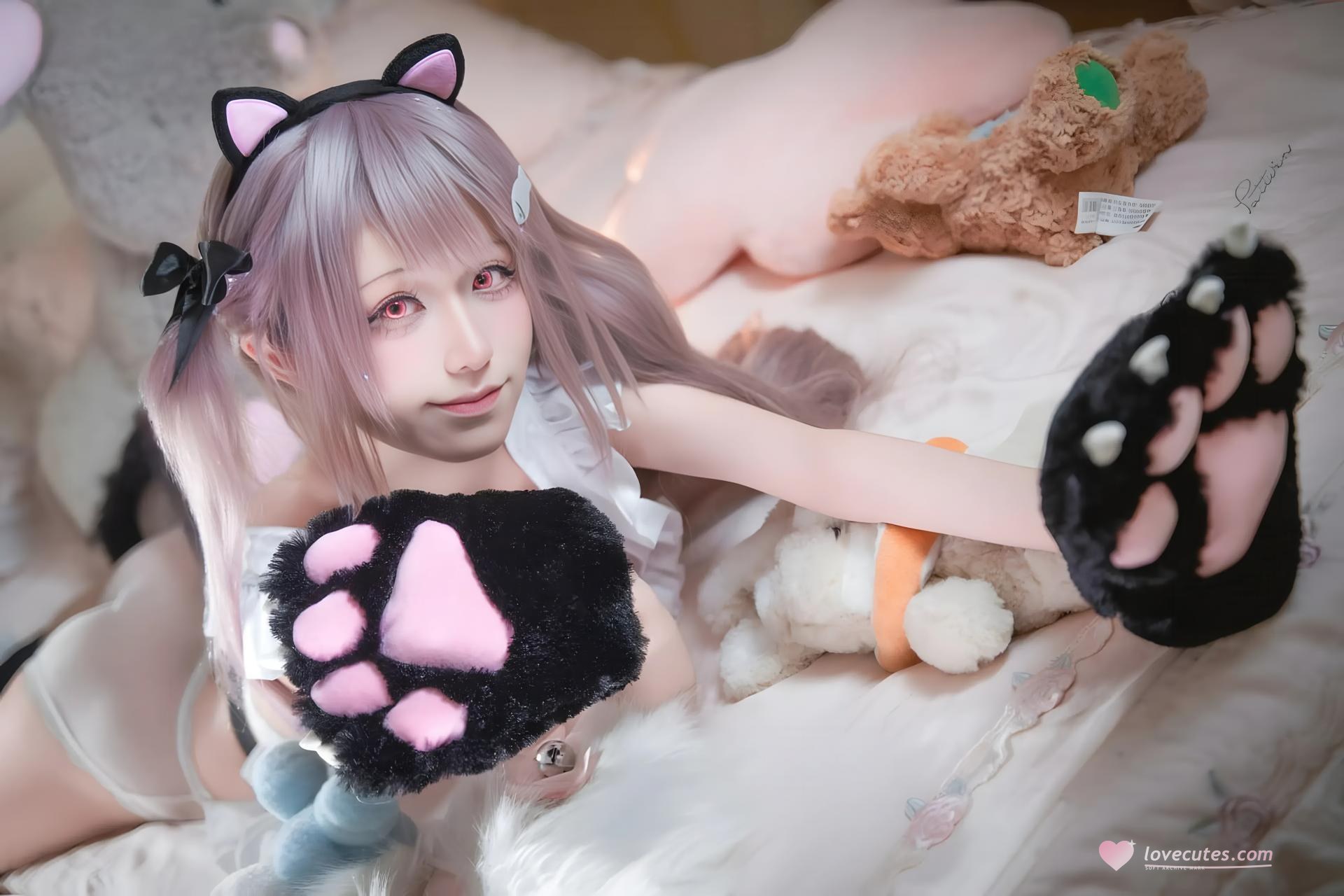[cosplay] 双木扶苏 - 碧蓝航线 水星纪念：红白和风泳装 白发美胸还原 31P