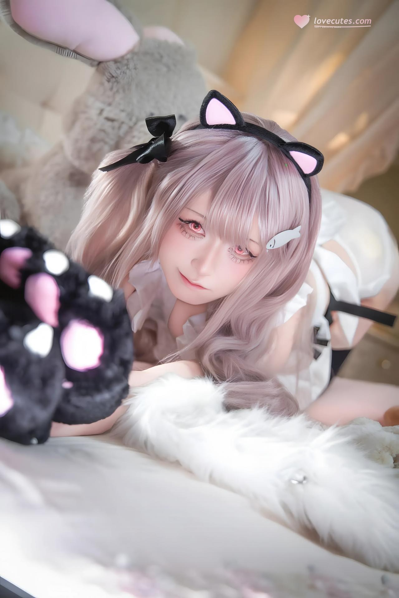 [cosplay] 双木扶苏 - 碧蓝航线 水星纪念：红白和风泳装 白发美胸还原 31P