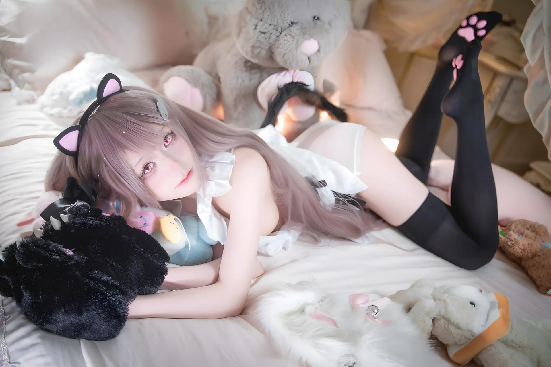 [cosplay] 双木扶苏 - 碧蓝航线 水星纪念：红白和风泳装 白发美胸还原 31P