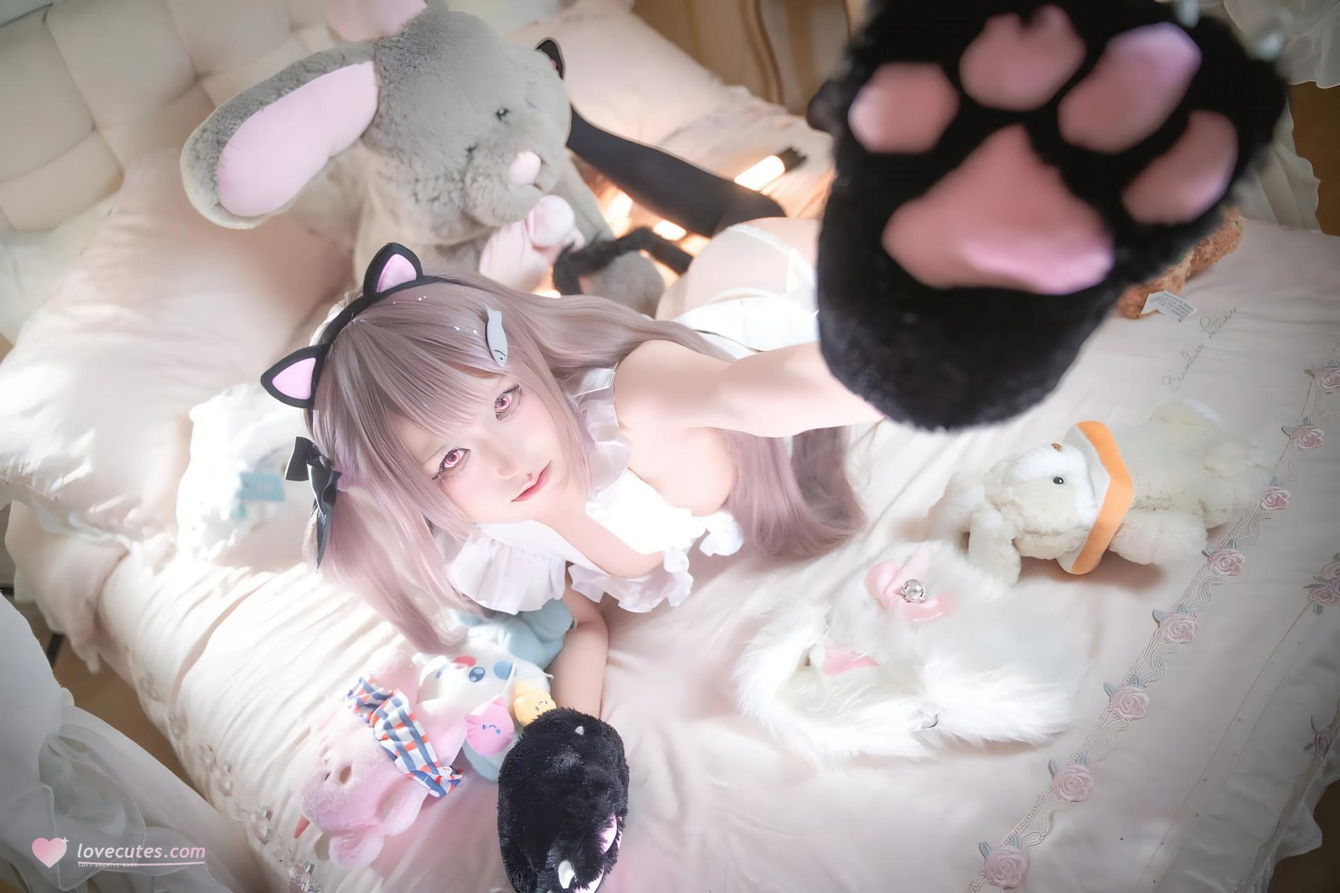 [cosplay] 双木扶苏 - 碧蓝航线 水星纪念：红白和风泳装 白发美胸还原 31P