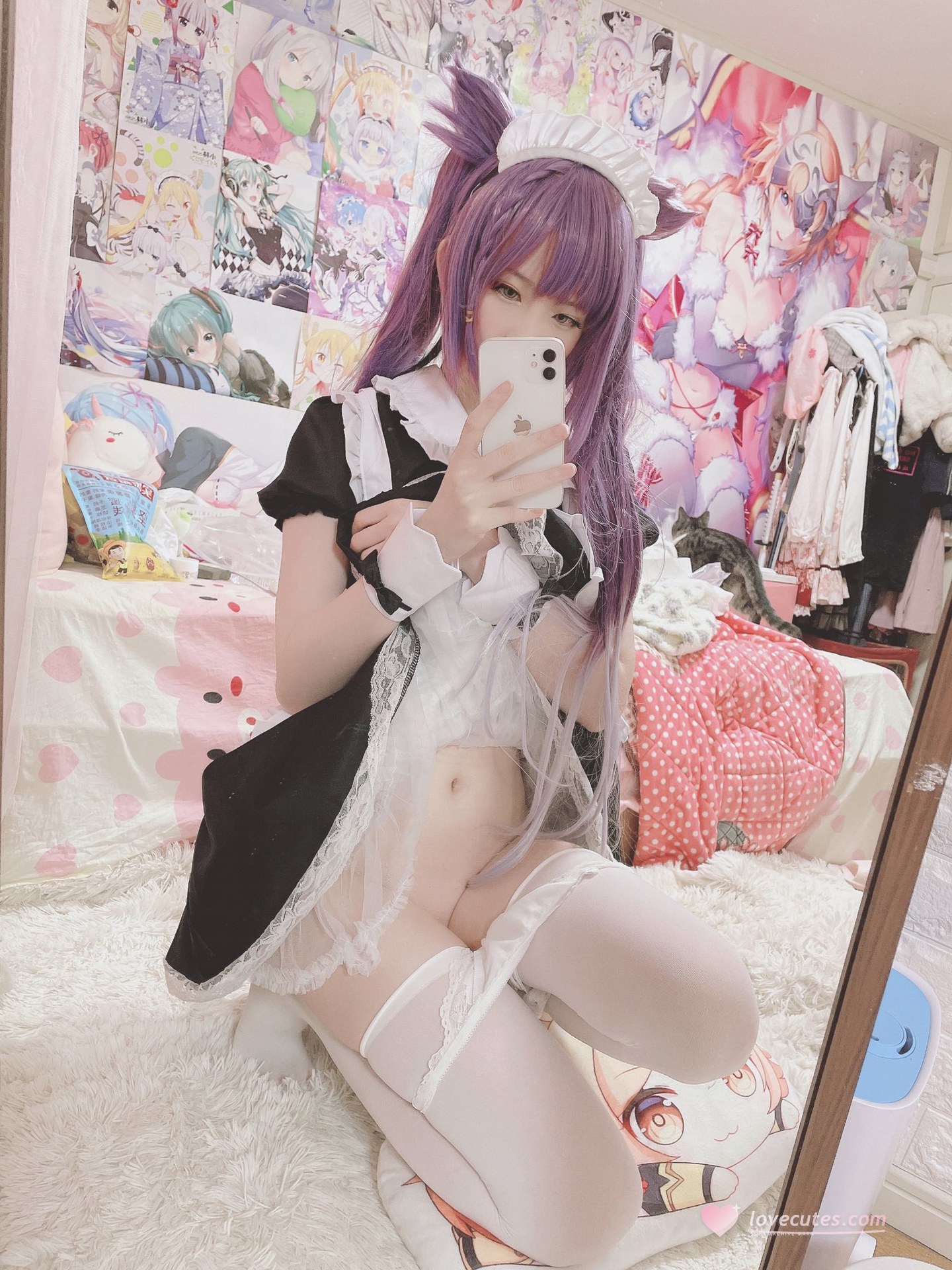 [cosplay] 习呆呆 - 刻晴：紫发兔耳露点大尺度还原 60P2V