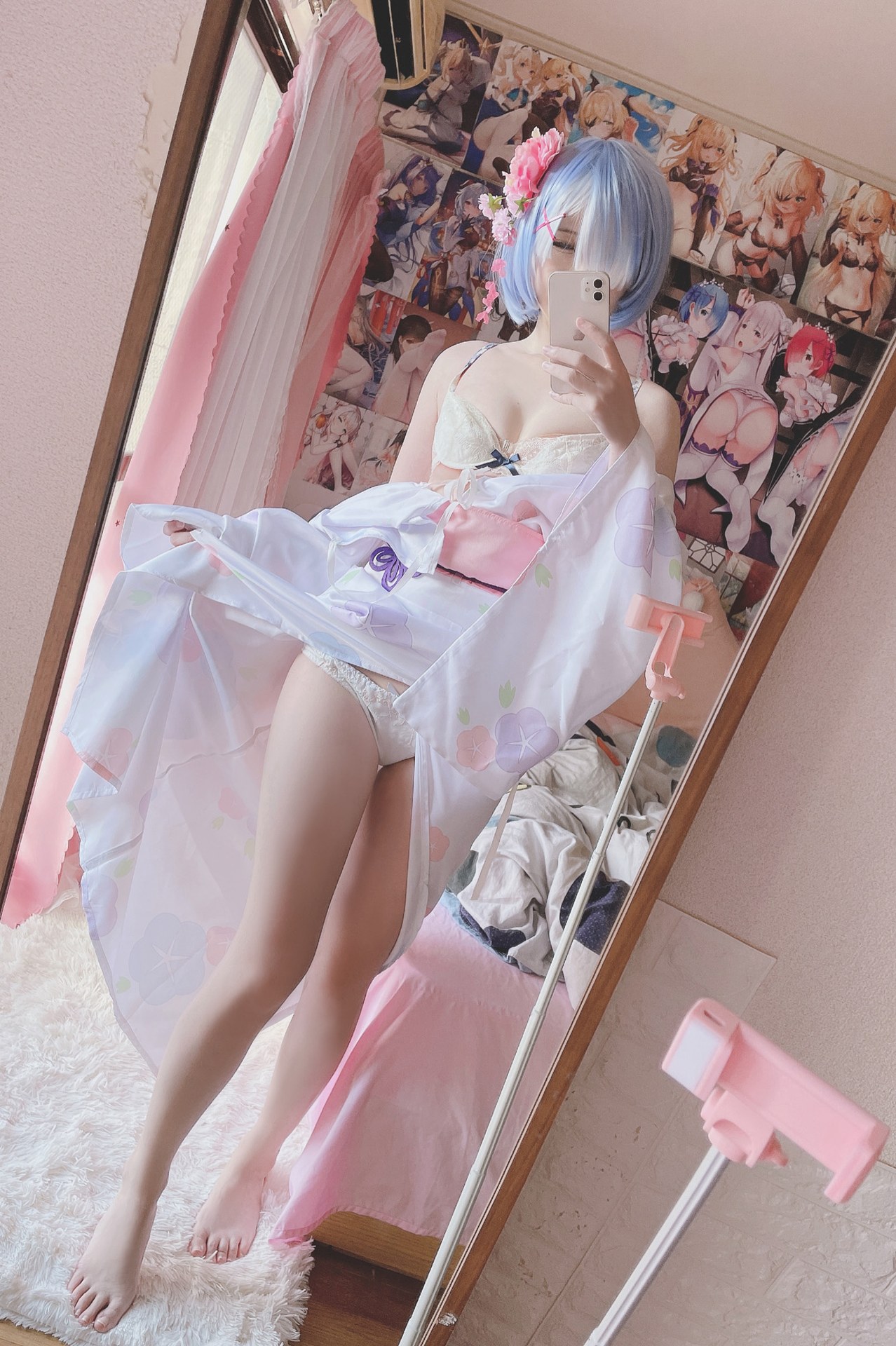 [cosplay] 习呆呆 - 蕾姆和服：粉白和风露点还原 42P1V