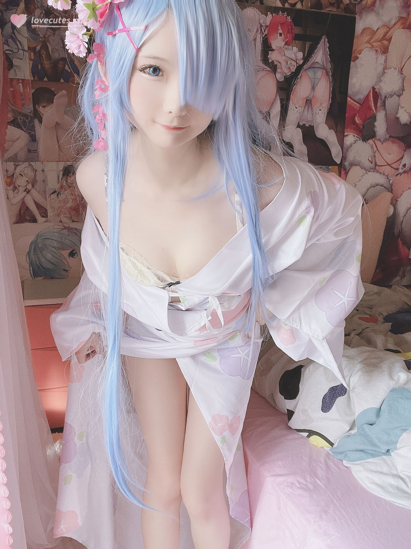 [cosplay] 习呆呆 - 蕾姆和服：粉白和风露点还原 42P1V