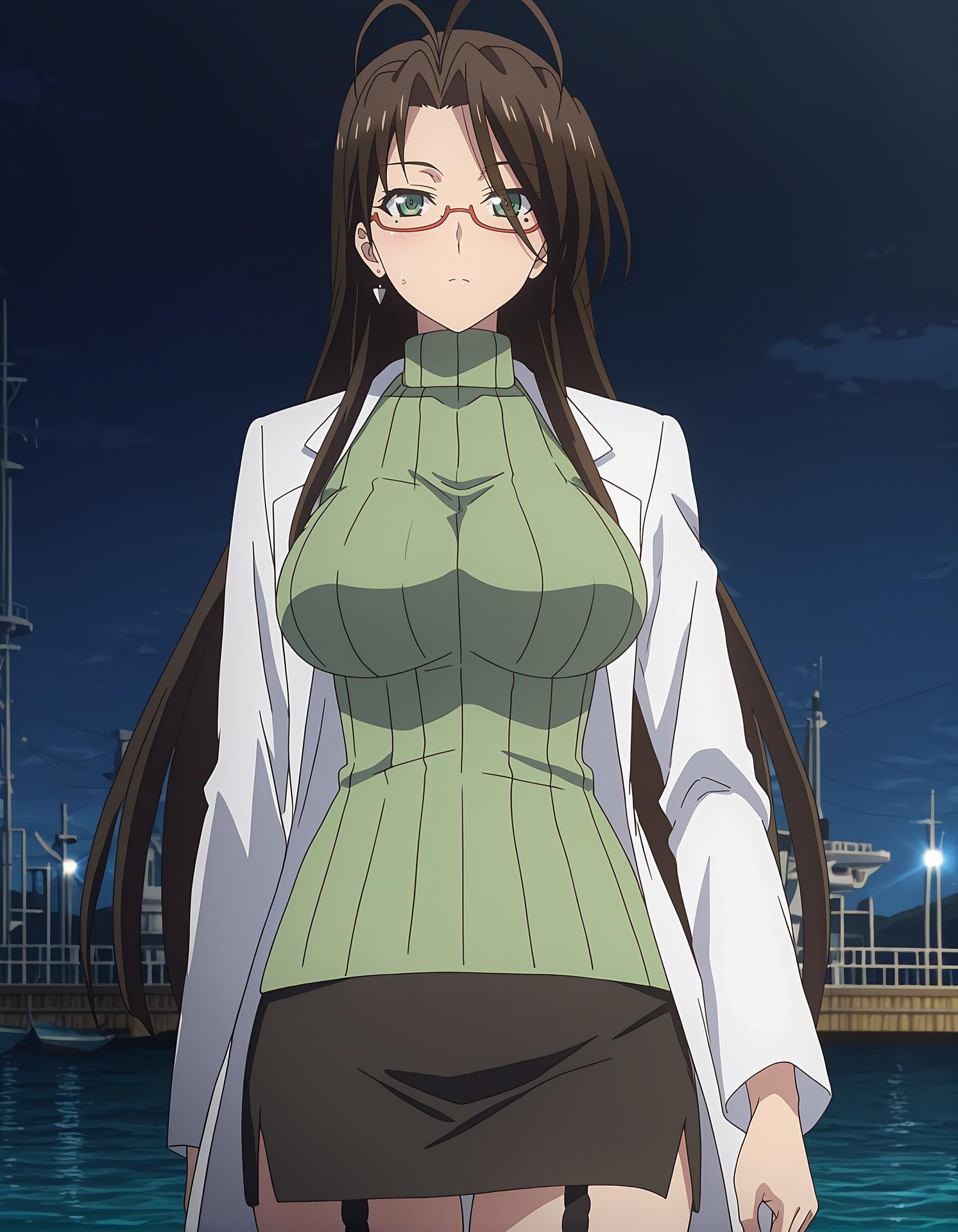 AI Generated Anime Girl - 新妹魔王的契约者 长谷川千里 Vol.3：黑丝蕾丝内衣办公室露穴 177P