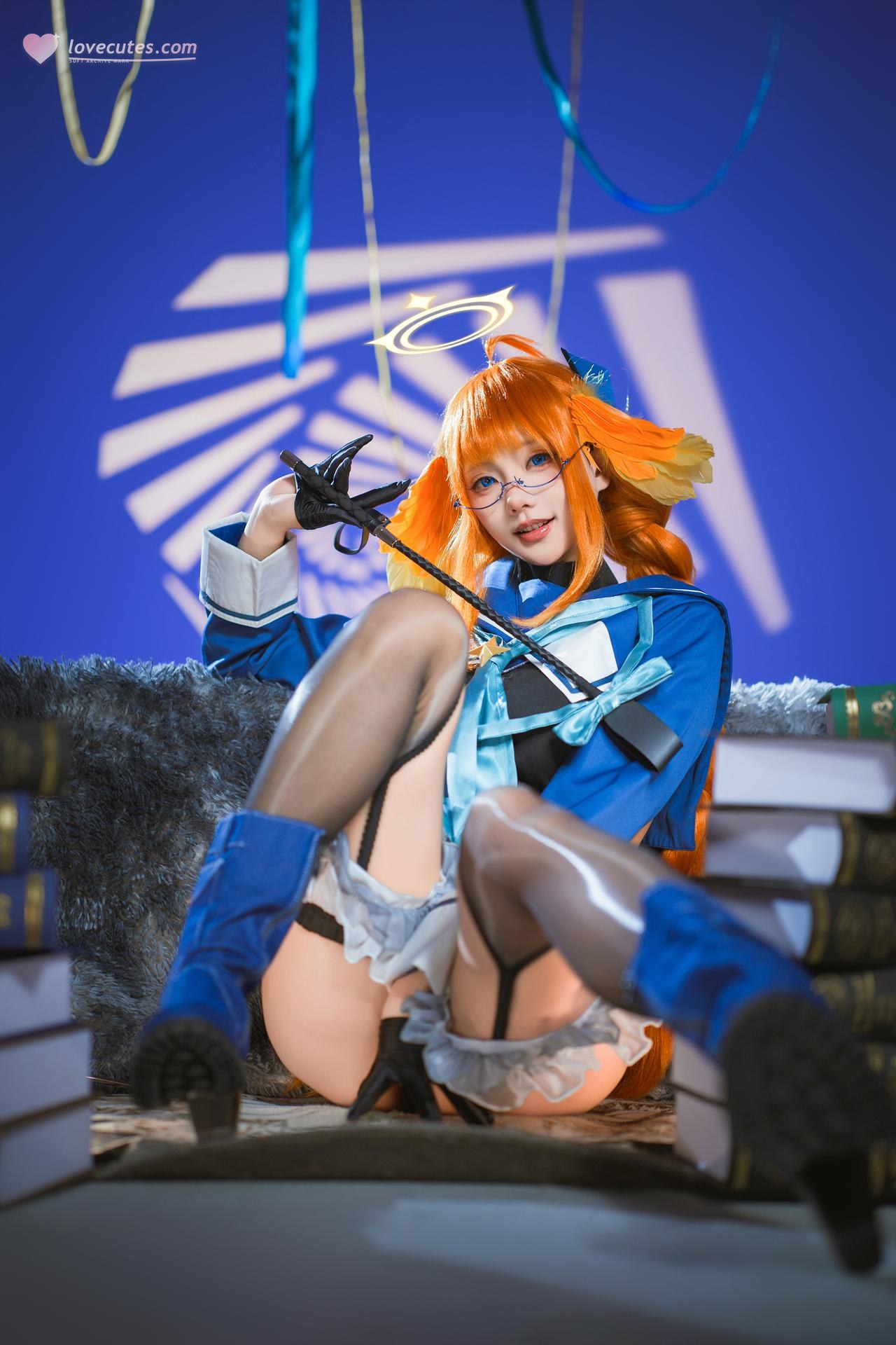 [cosplay] 곰돌이인가요 - 블루 아카이브 엔도 시미코：사악한 여간부 검은 스타킹 미녀 다리 40P