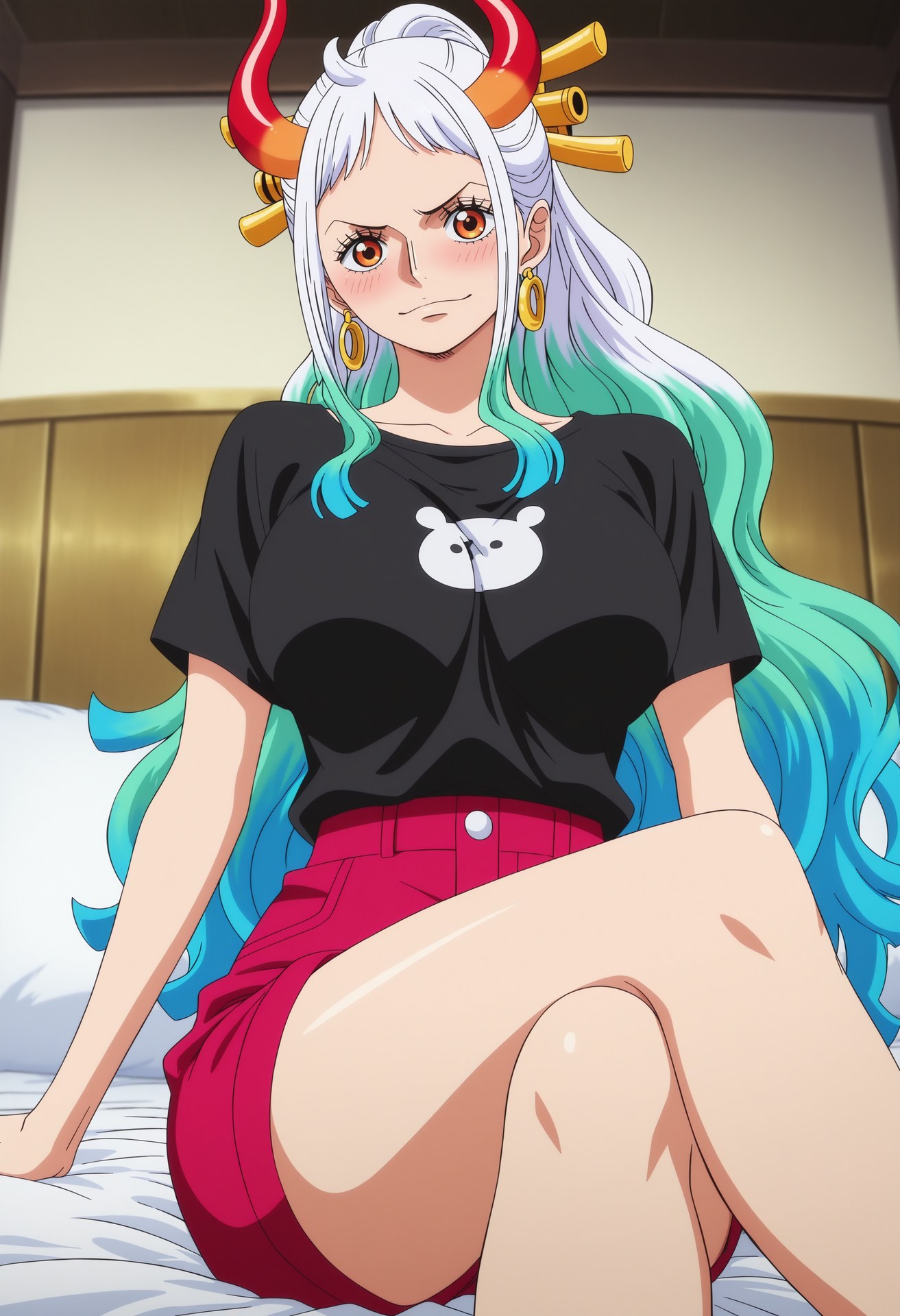 AI Generated Anime Girl - 海贼王 大和：泳装比基尼浴室露穴 95P