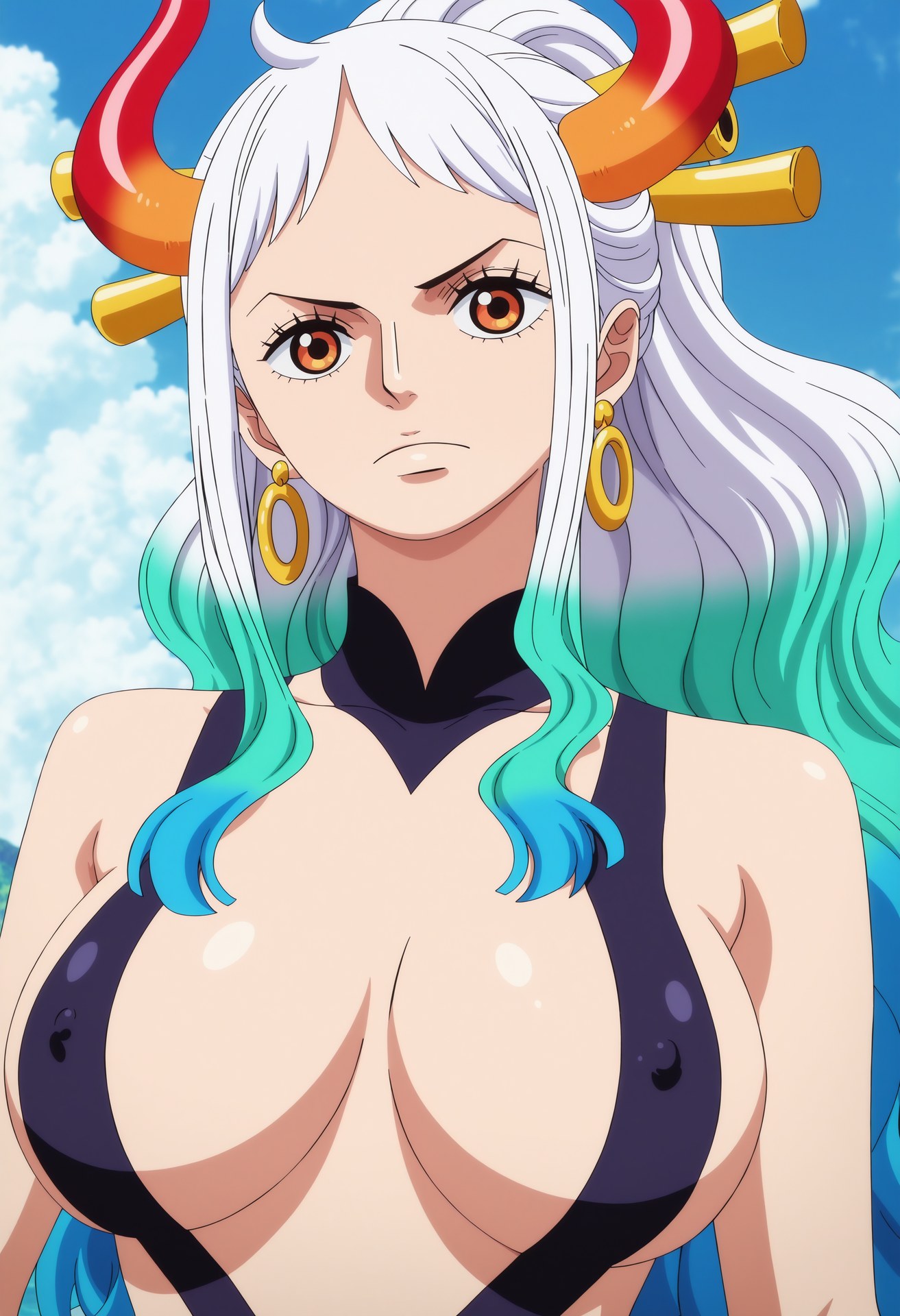 AI Generated Anime Girl - 海贼王 大和：泳装比基尼浴室露穴 95P