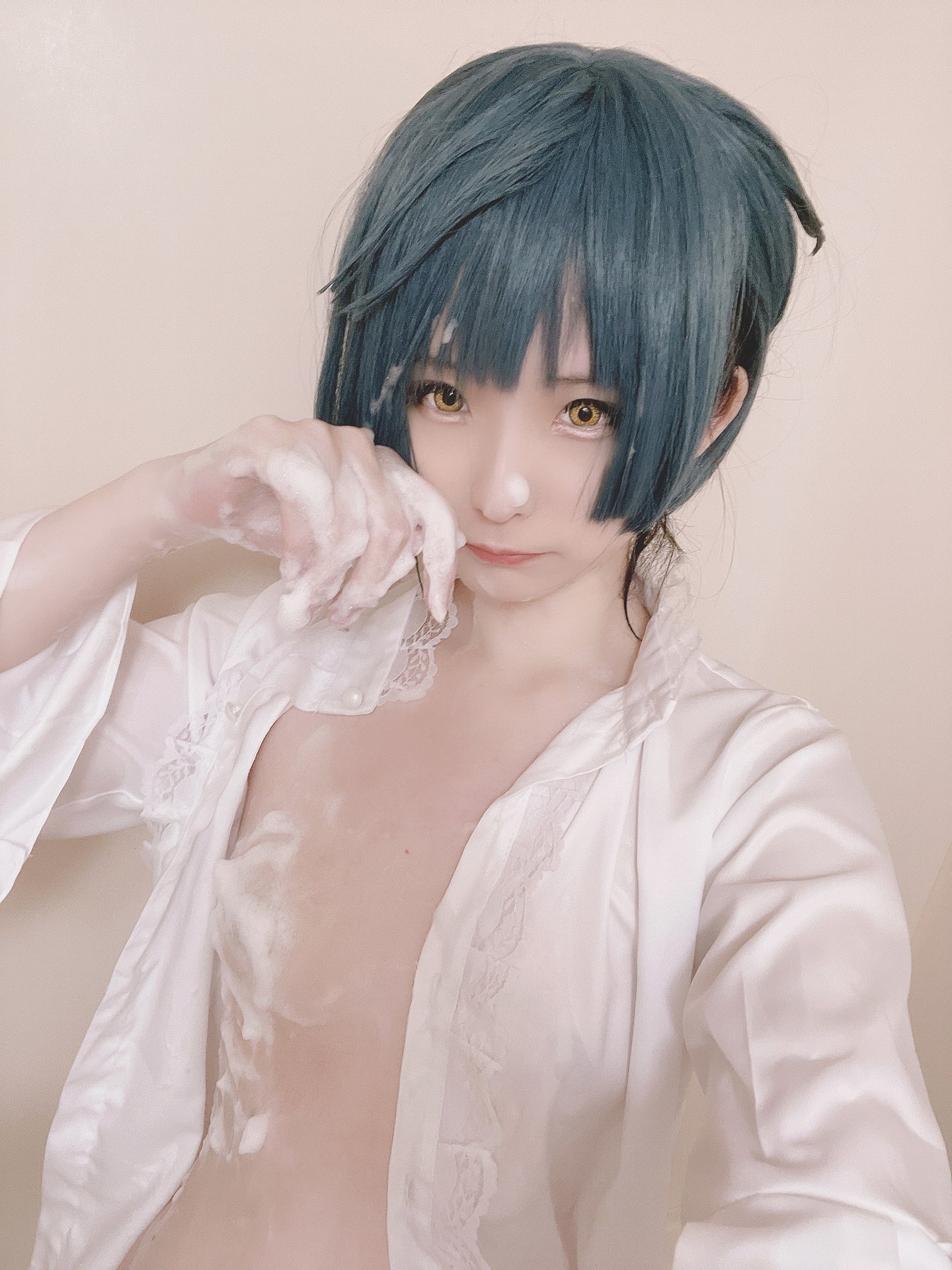 [cosplay] 习呆呆 - 行秋：黑发露点大尺度还原 14P1V