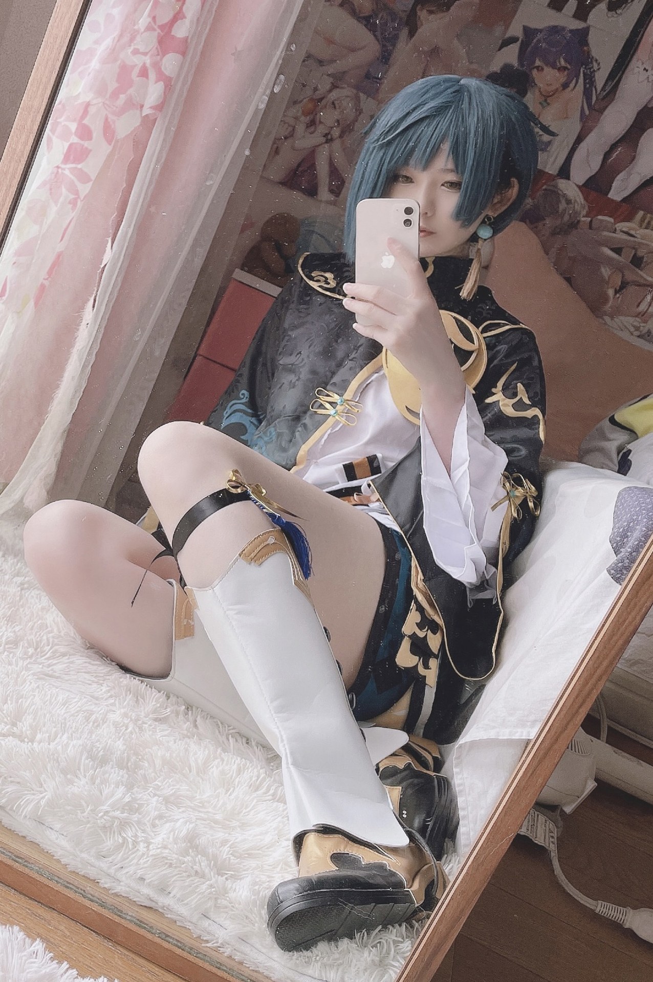 [cosplay] 习呆呆 - 行秋：黑发露点大尺度还原 14P1V