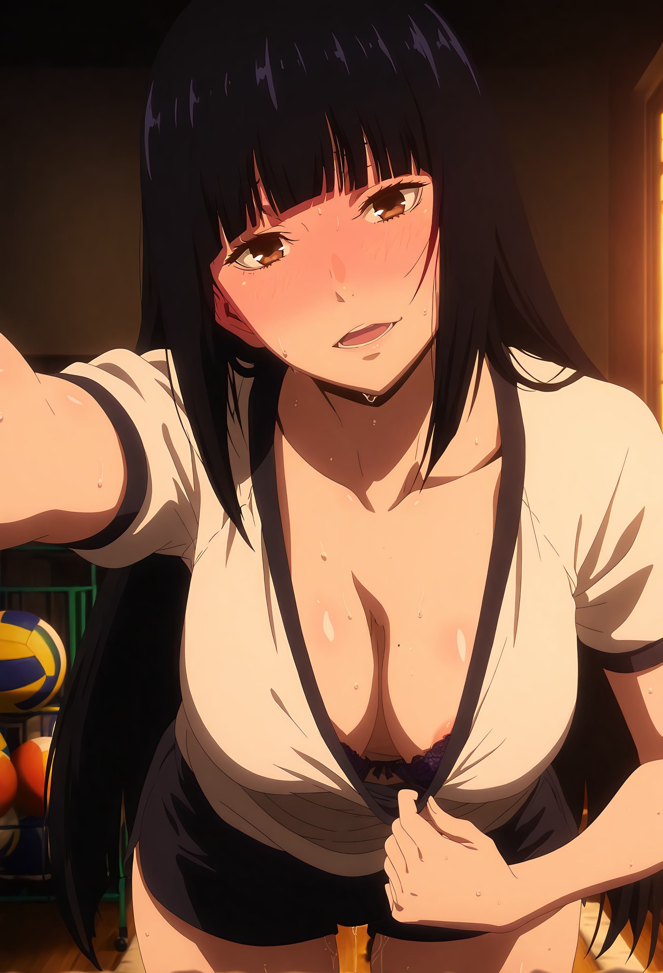AI Generated Anime Girl - 狂赌之渊 蛇喰梦子：黑丝私房露穴 39P